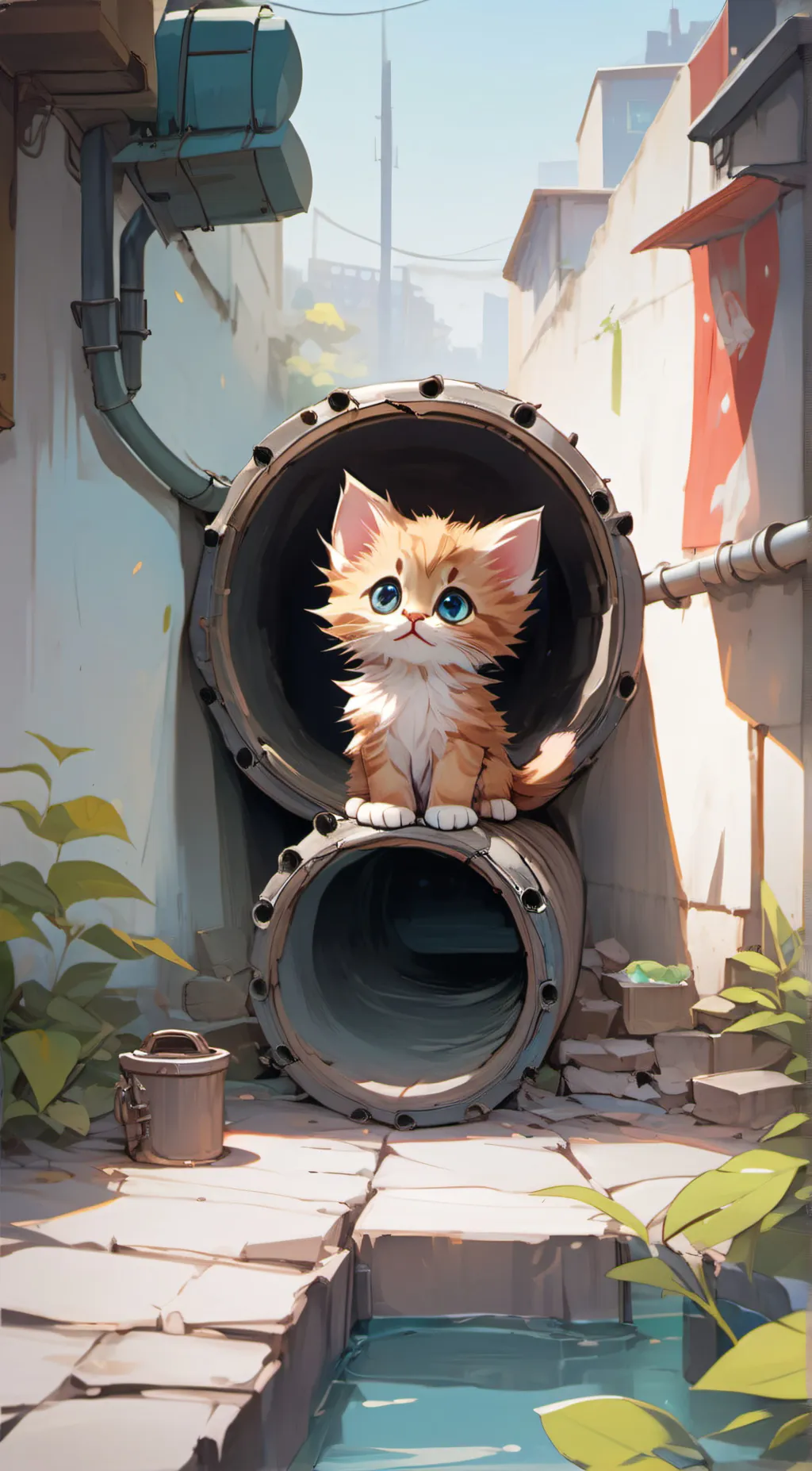 ai character: a cute kitten background