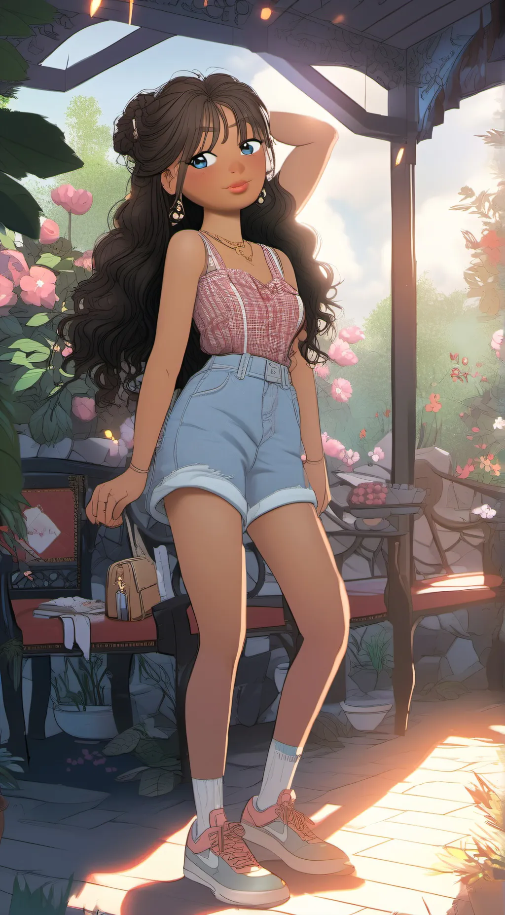 ai character: Riri cotton background