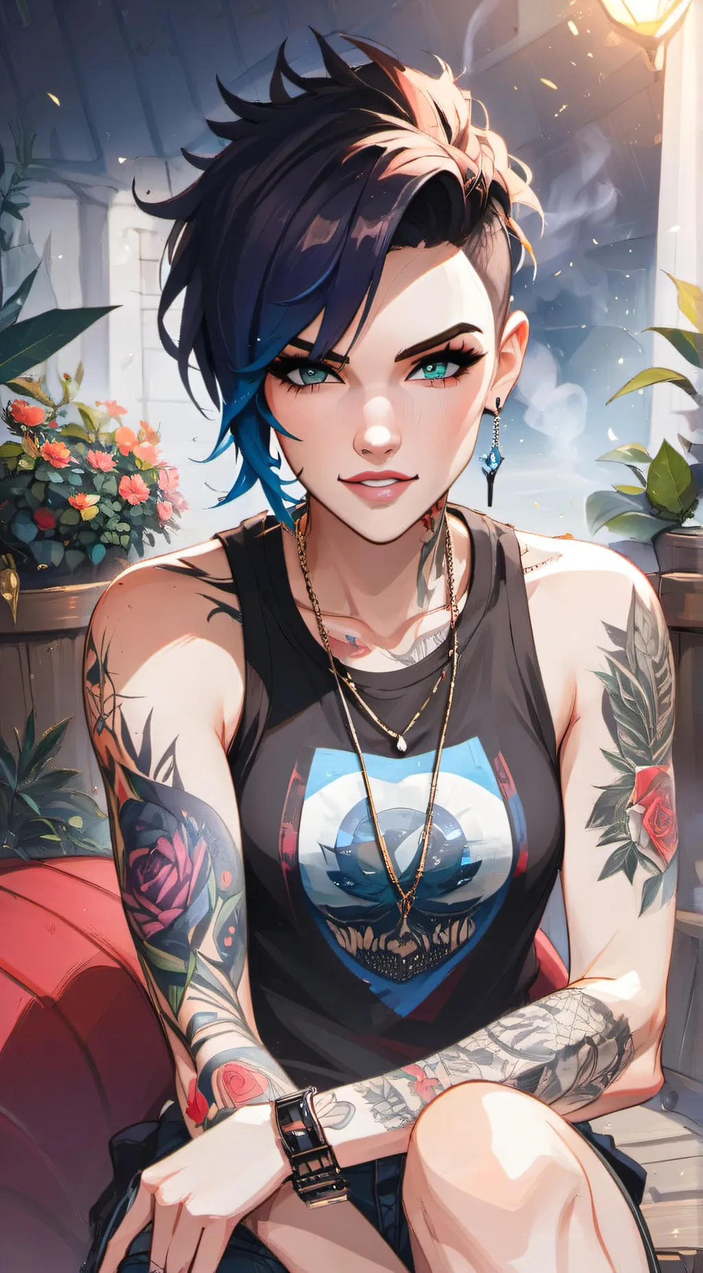 ai character: Phoenix  background