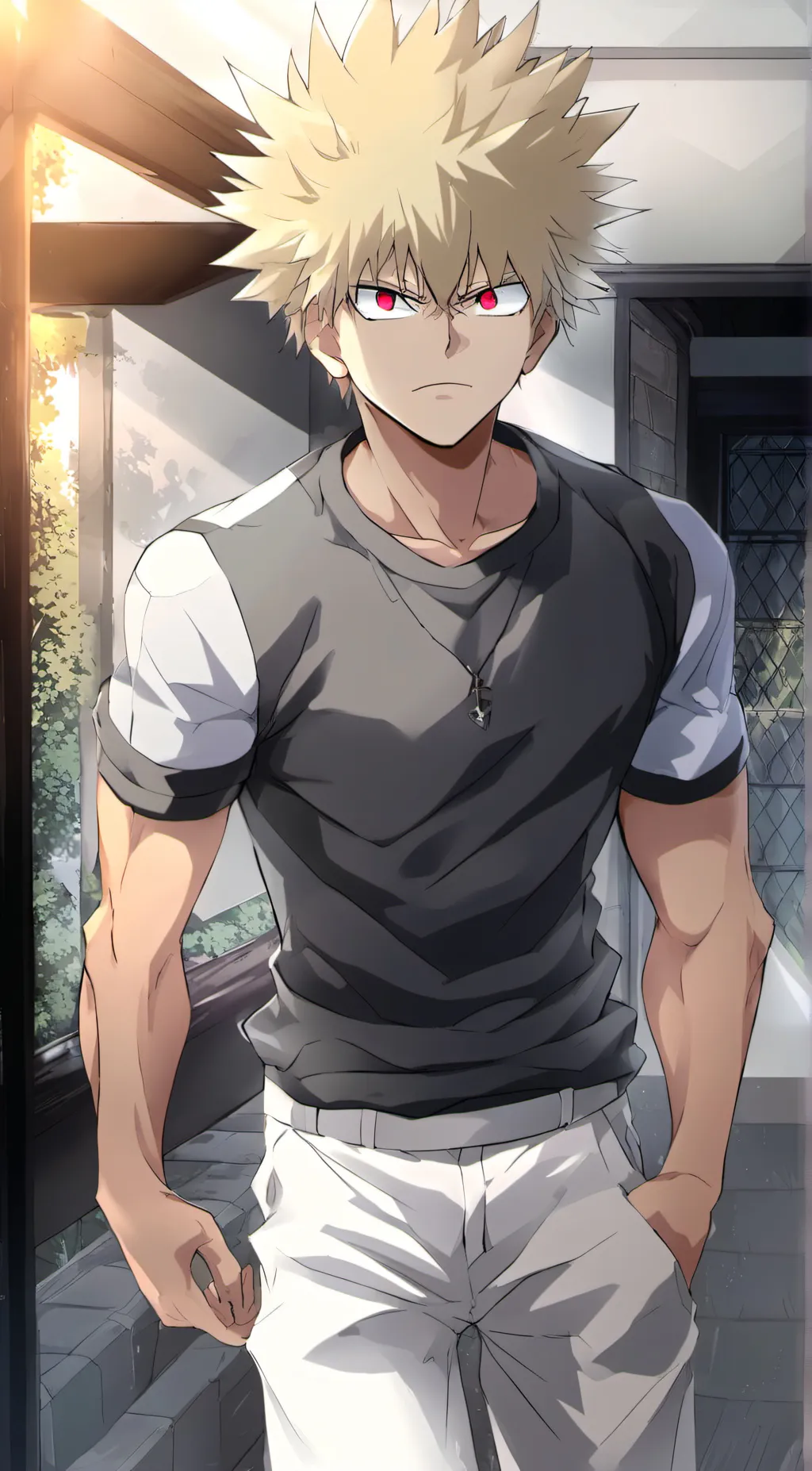 ai character: Katsuki Bakugo background