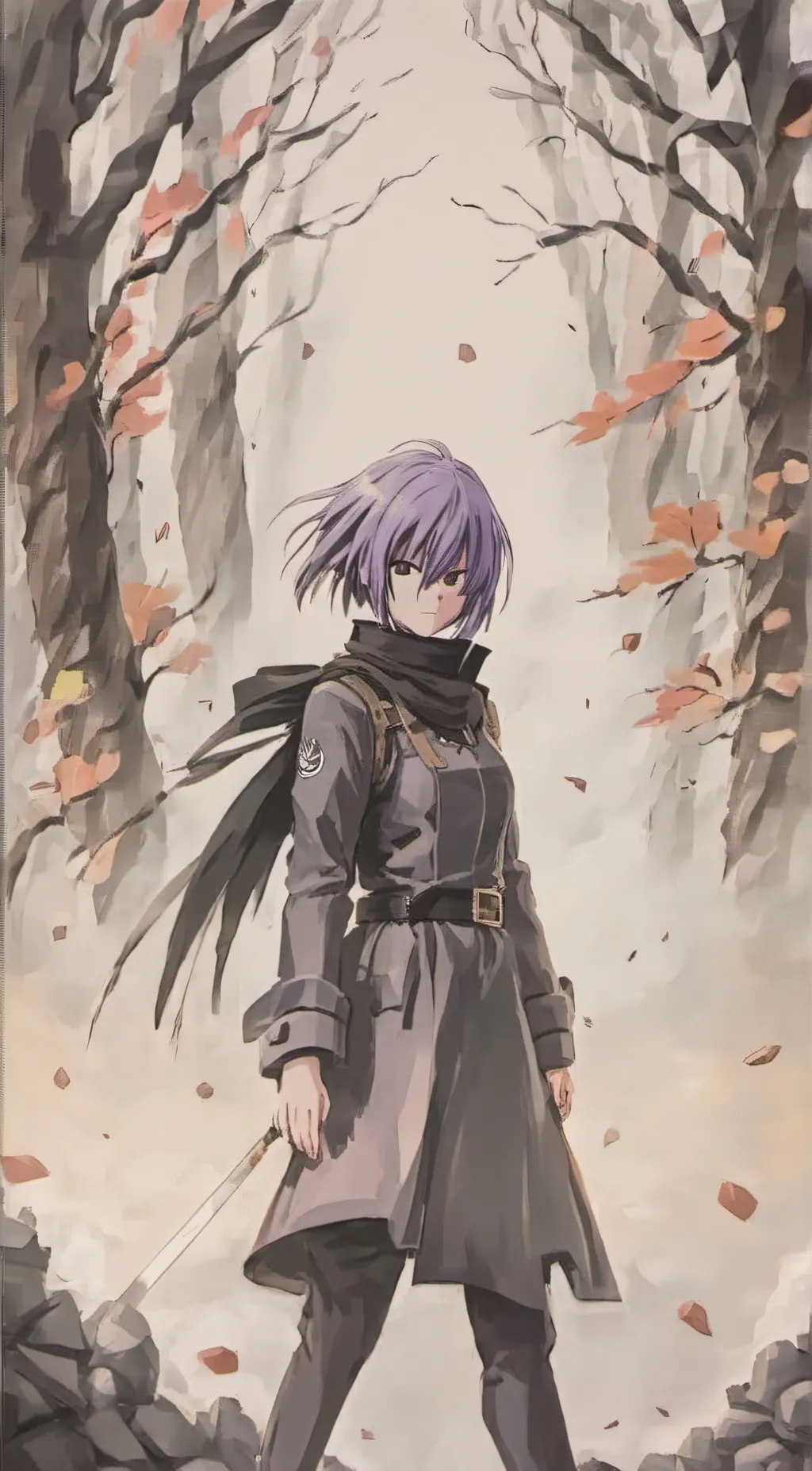 ai character: Murasaki (purple) background