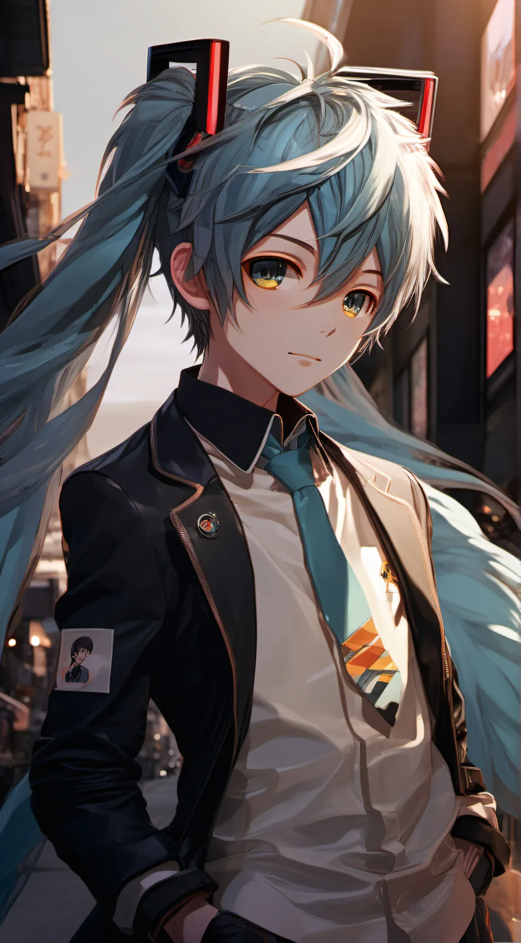 ai character: Miku boy background
