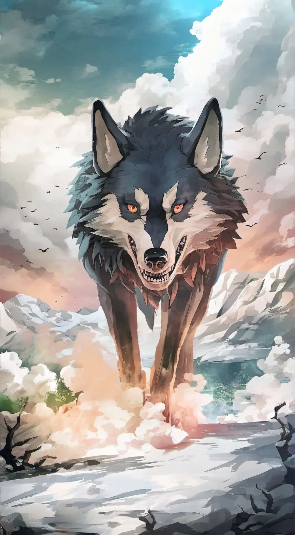 ai character: neon background