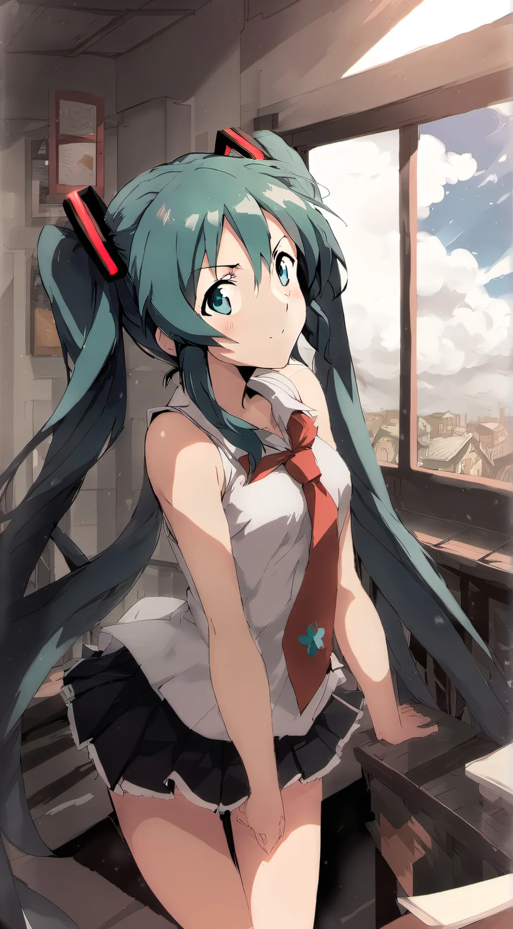 ai character: miku Mia background