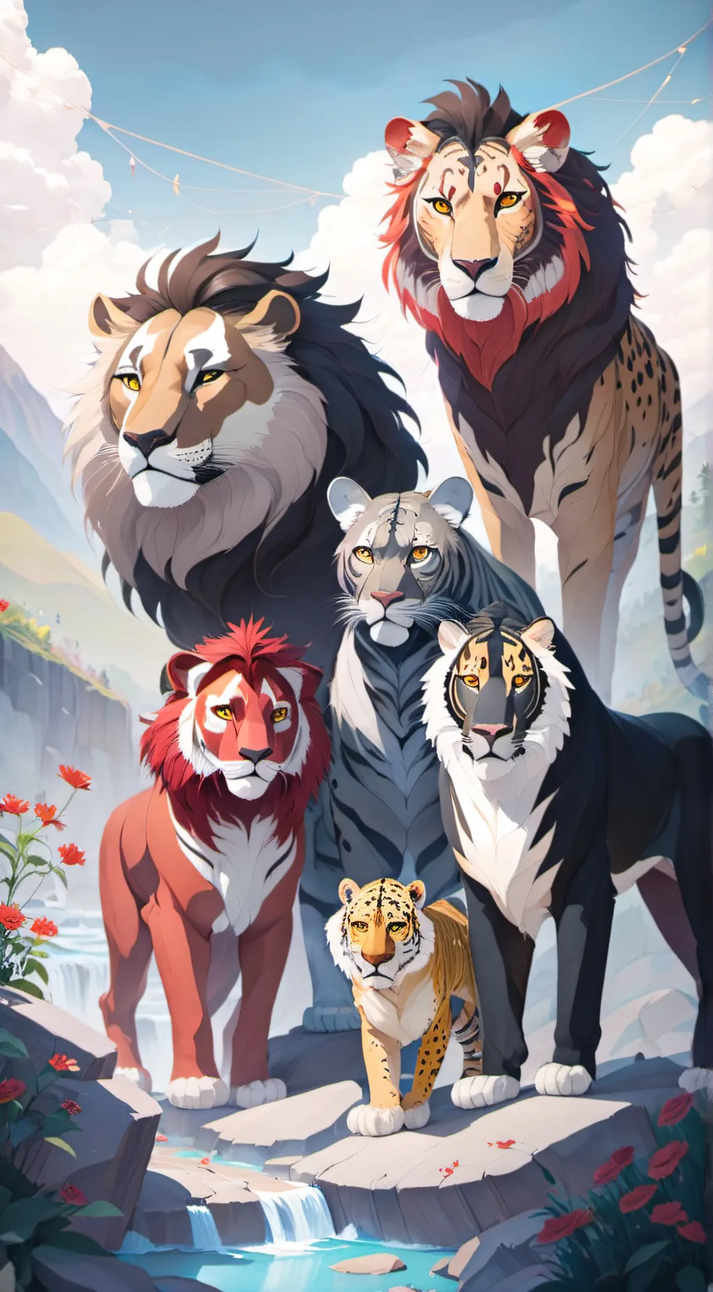 ai character: Big cat pride background