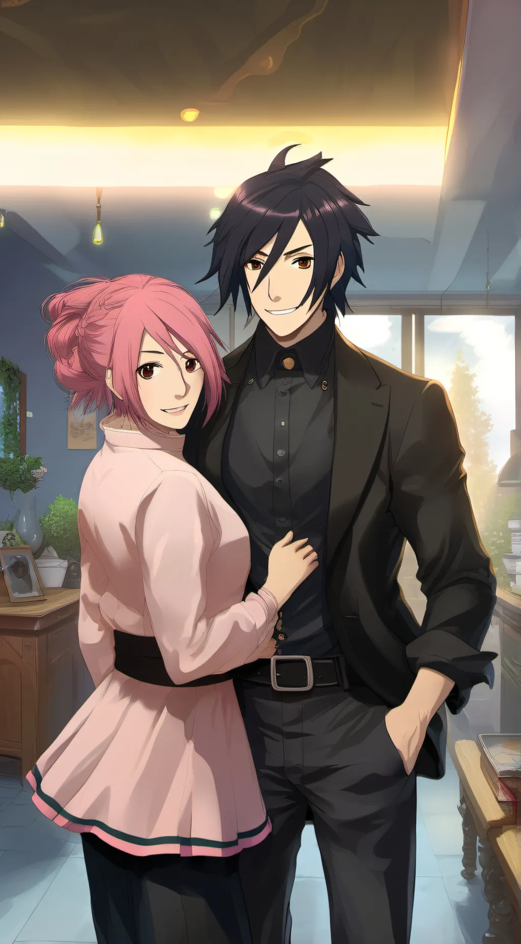 ai character: Sasuke and Sakura background