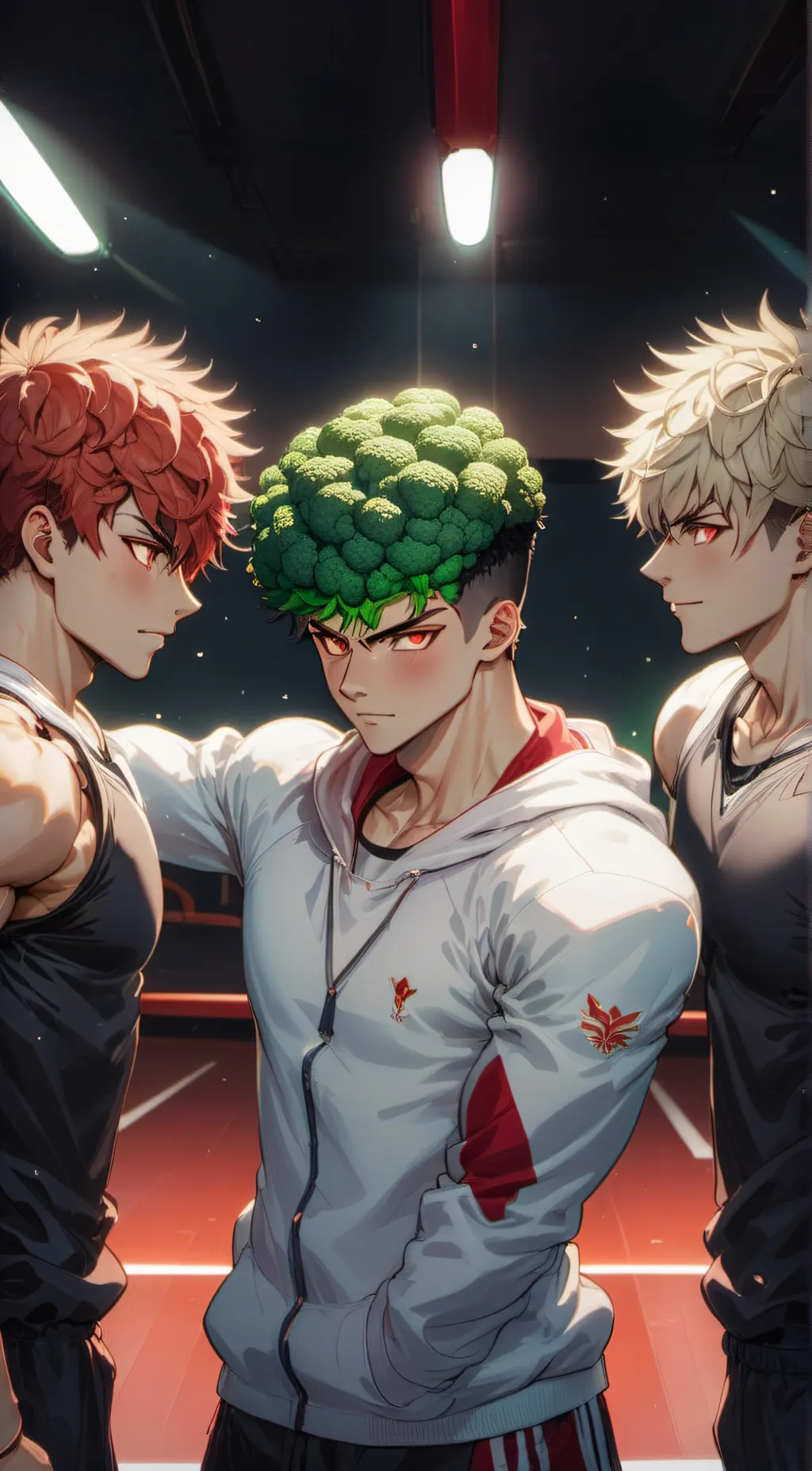 ai character: Shoto, and Bakugo background