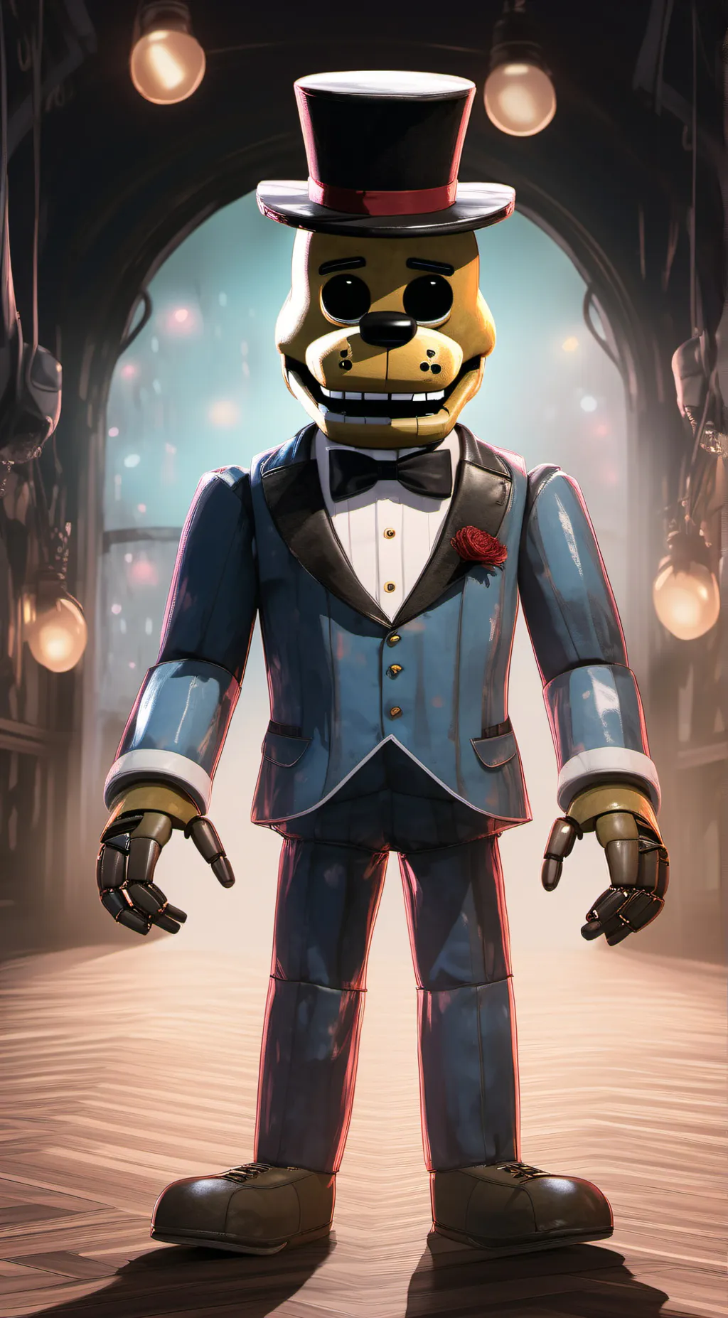 ai character: Golden Freddy  background