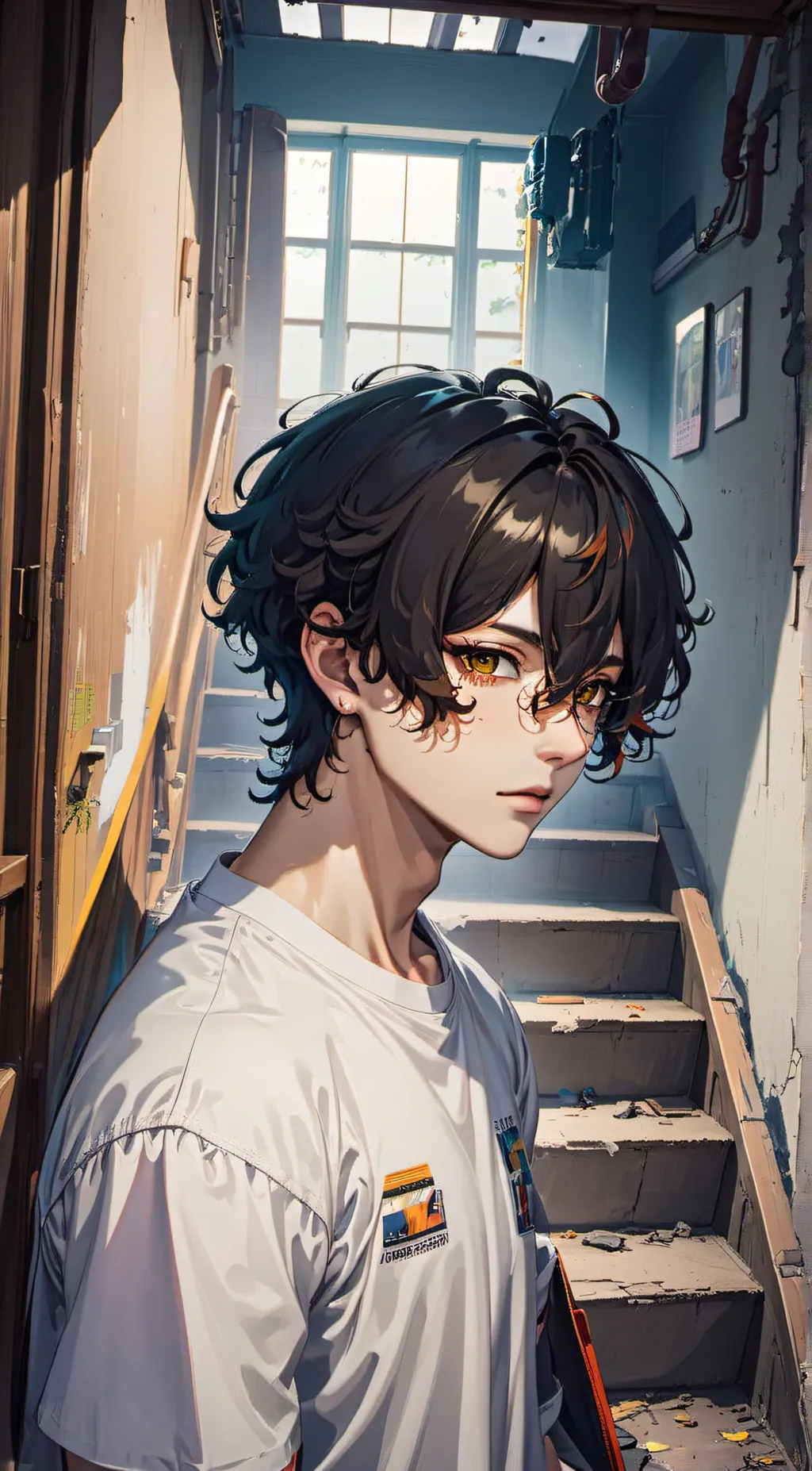 ai character: Gray background