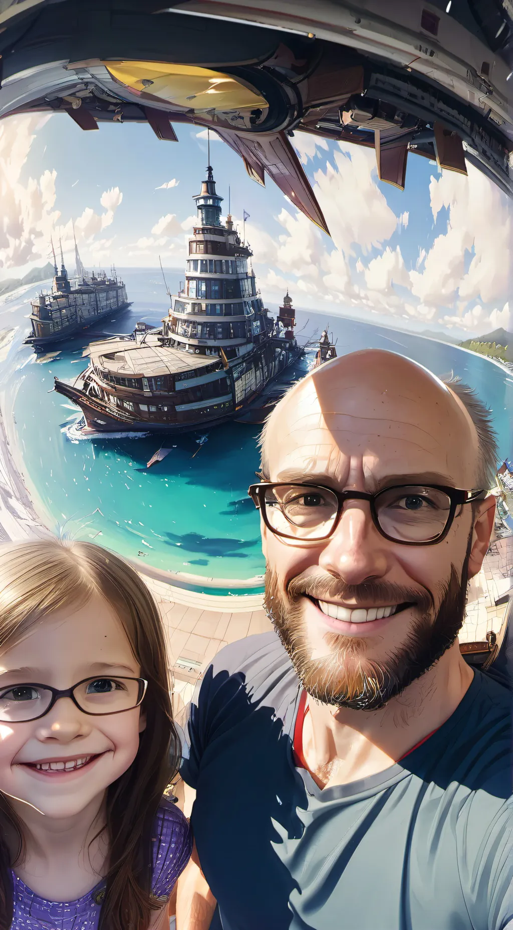 ai character: Lily and her dad background