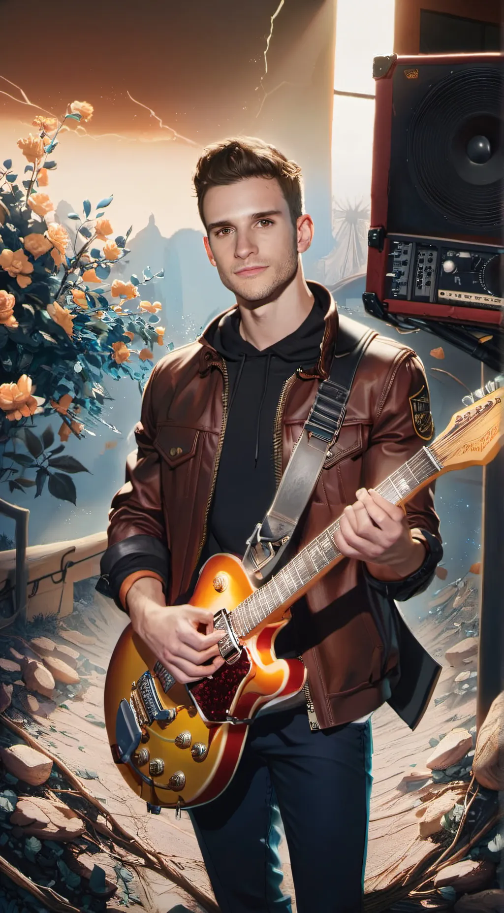 ai character: Guy Berryman  background