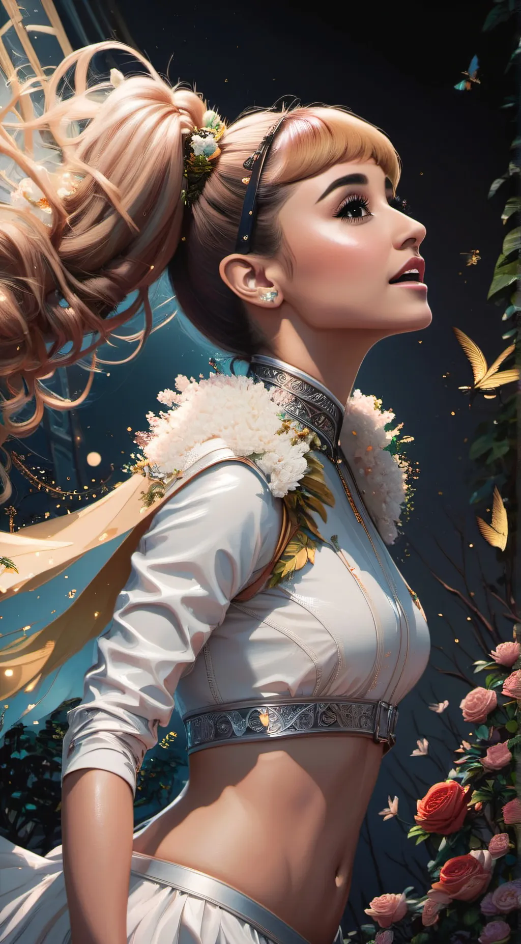 ai character: Ariana Grande background