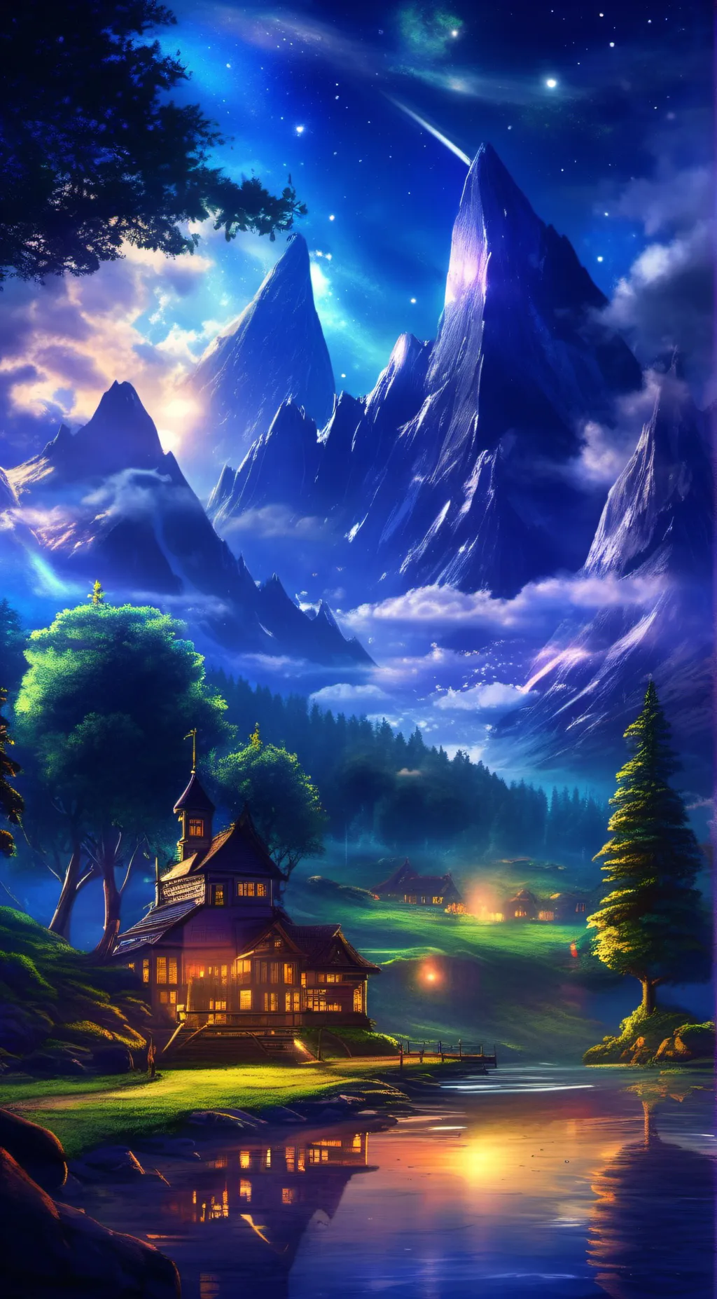 ai character: mountains background