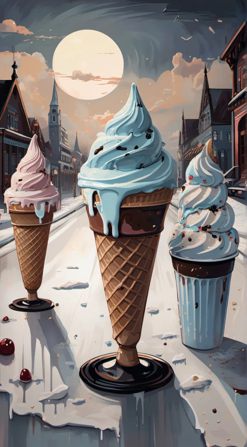 ai character: ice cream background