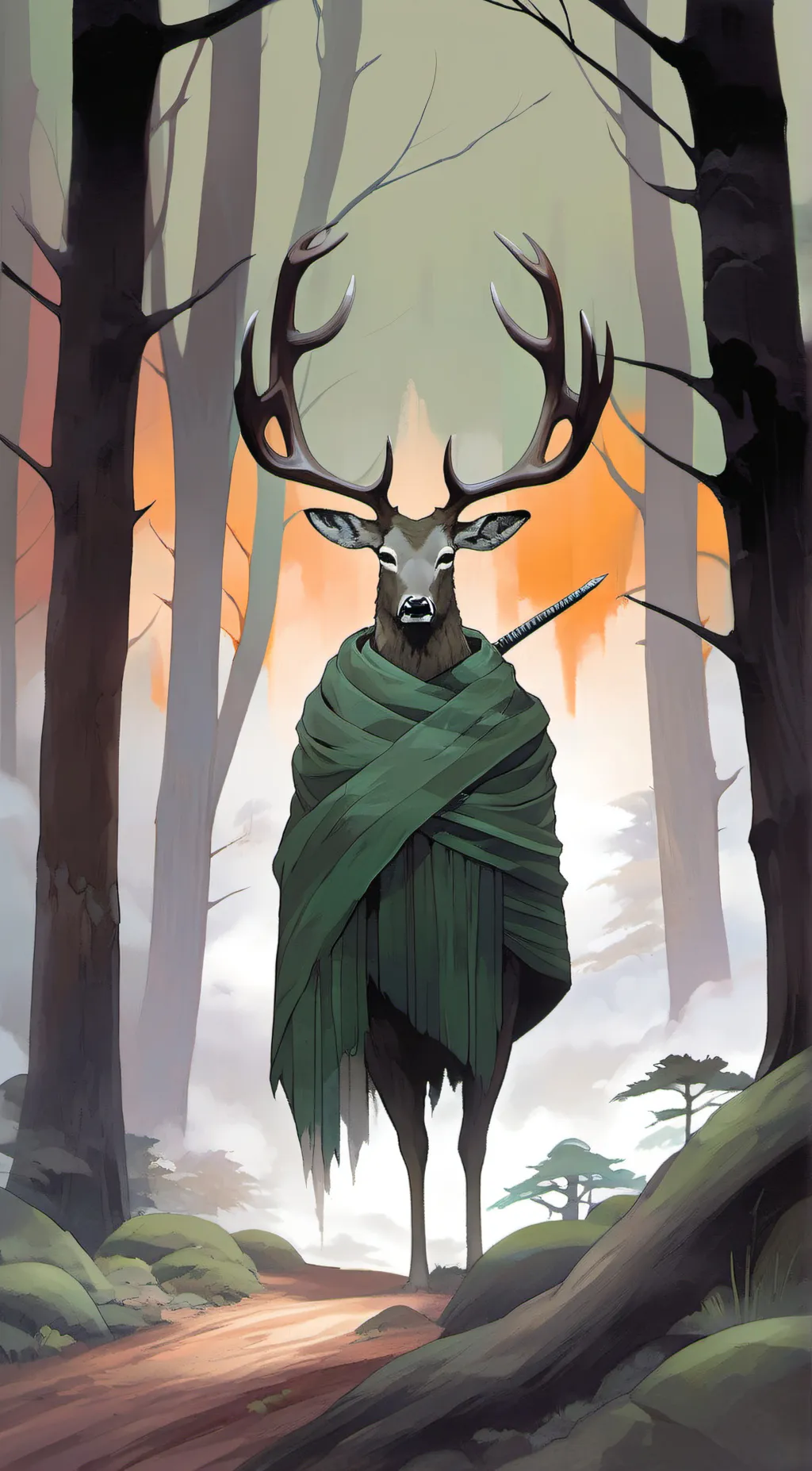 ai character: Deer man background