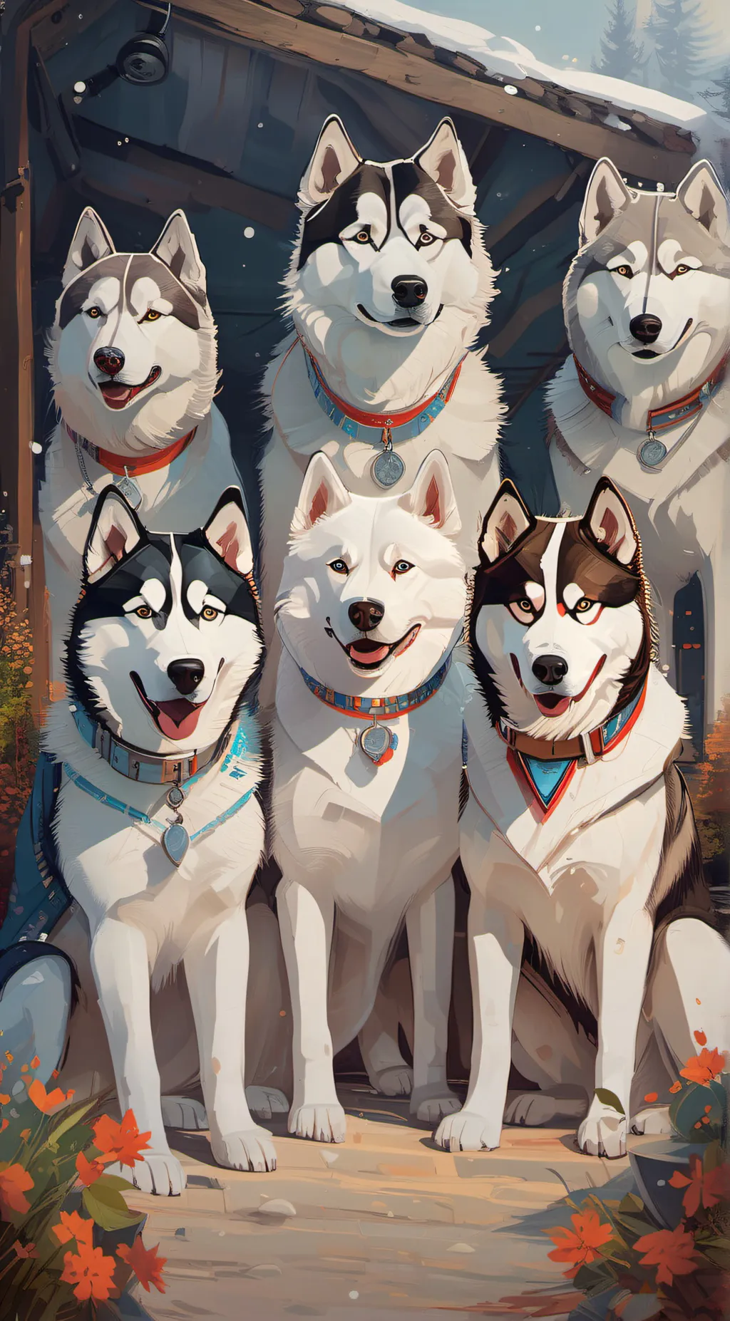 ai character: Huskies background