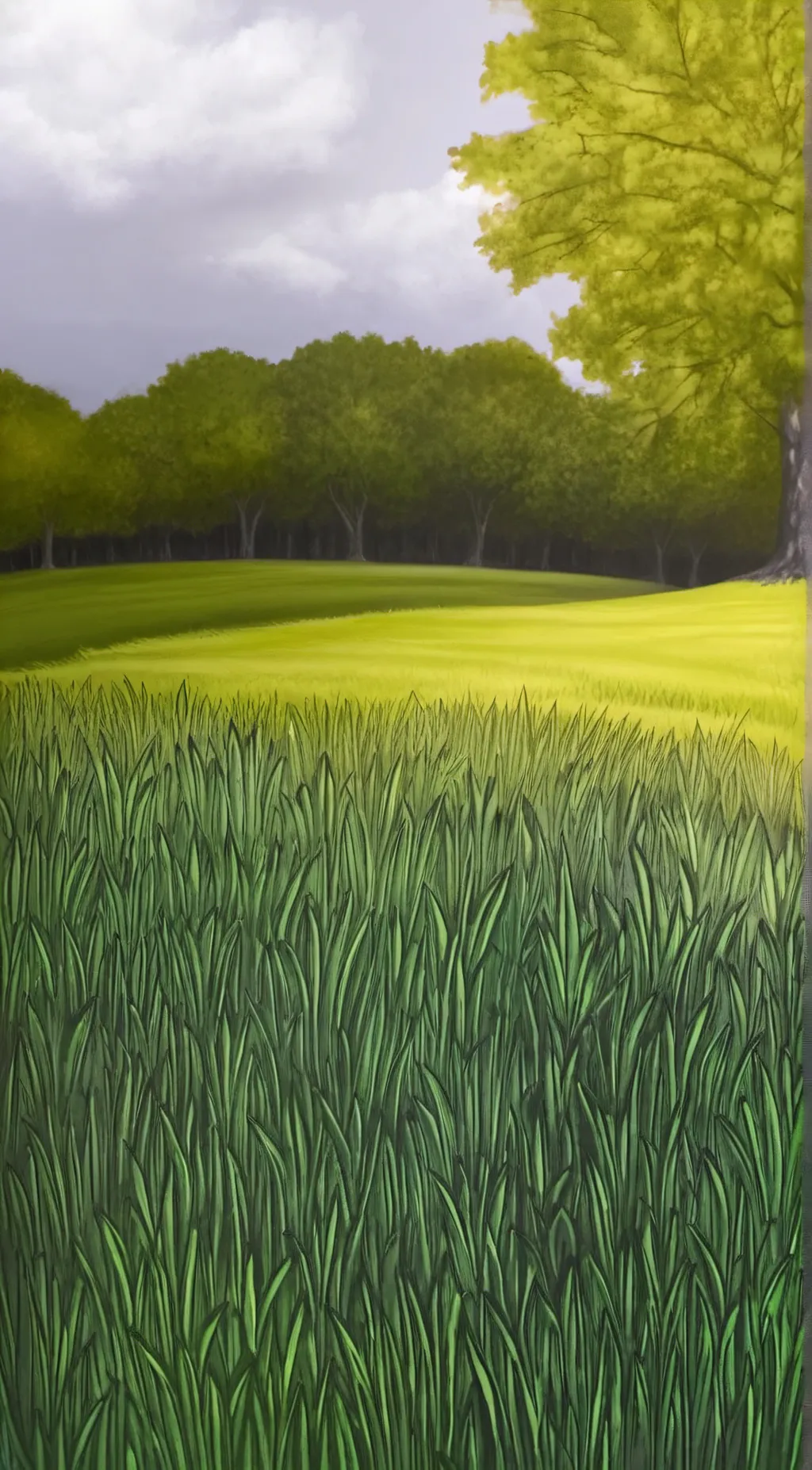ai character: Grass is green background