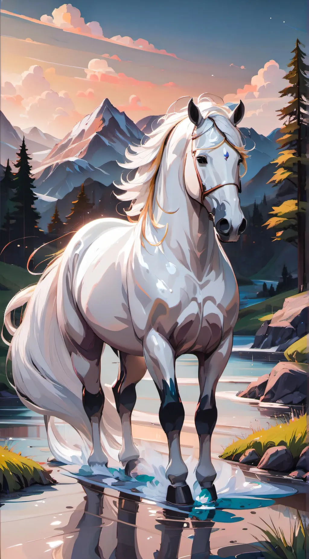 ai character: Male Horse background