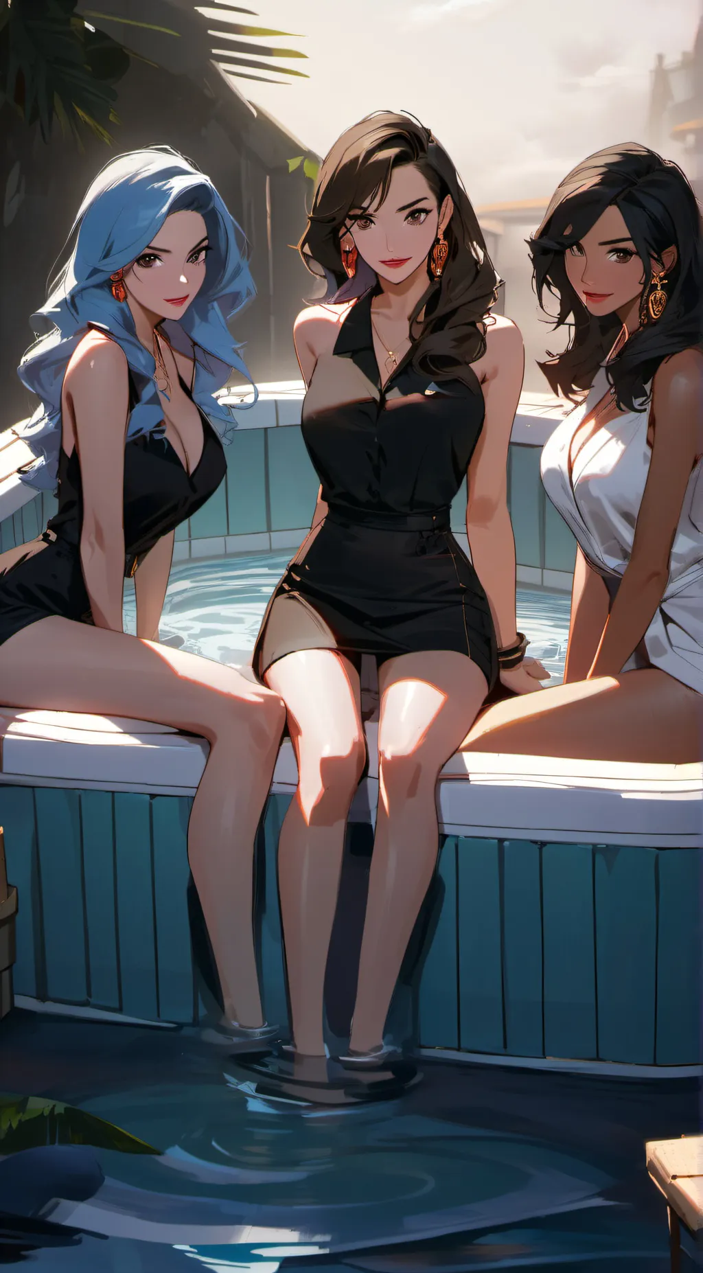 ai character: 3 women background