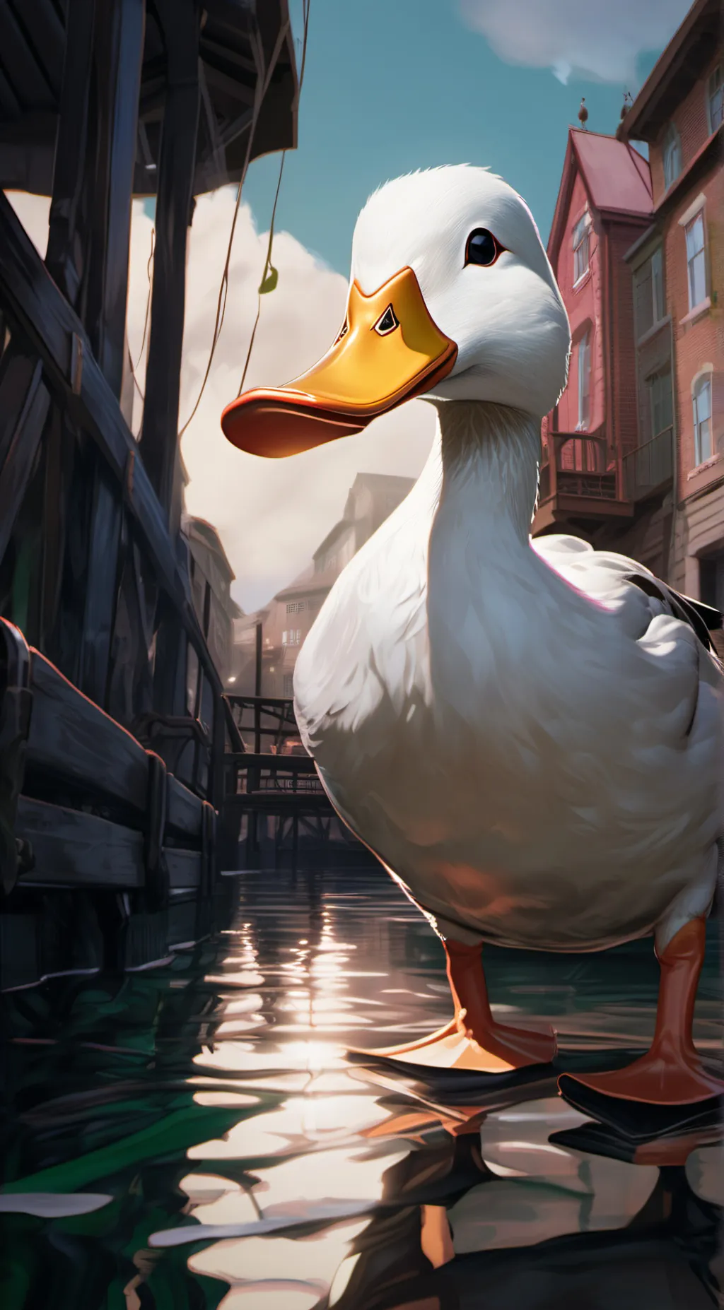 ai character: Duck  background