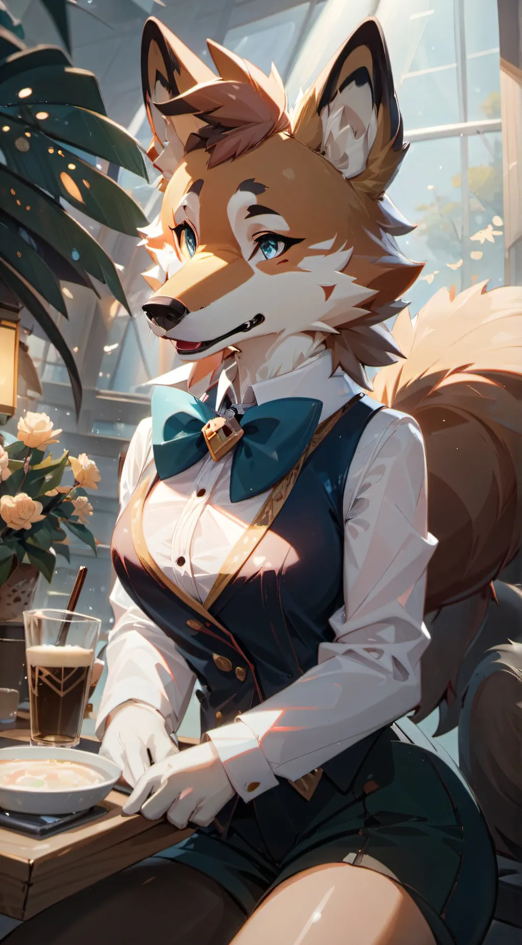 ai character: Fur suit background