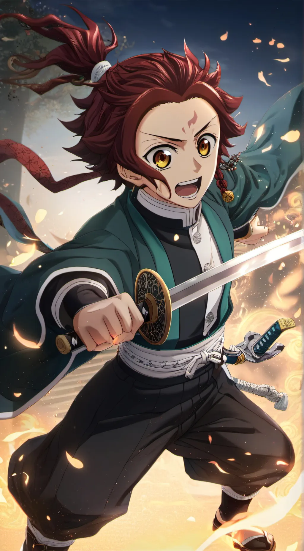ai character: tanjiro  background