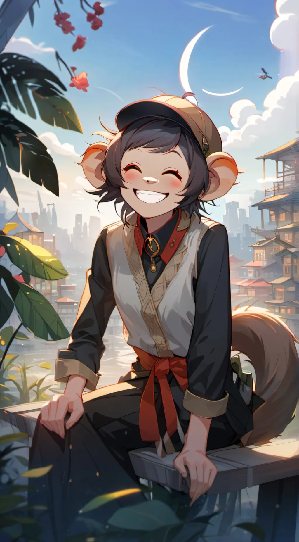 ai character: noon monkey 🐒 background