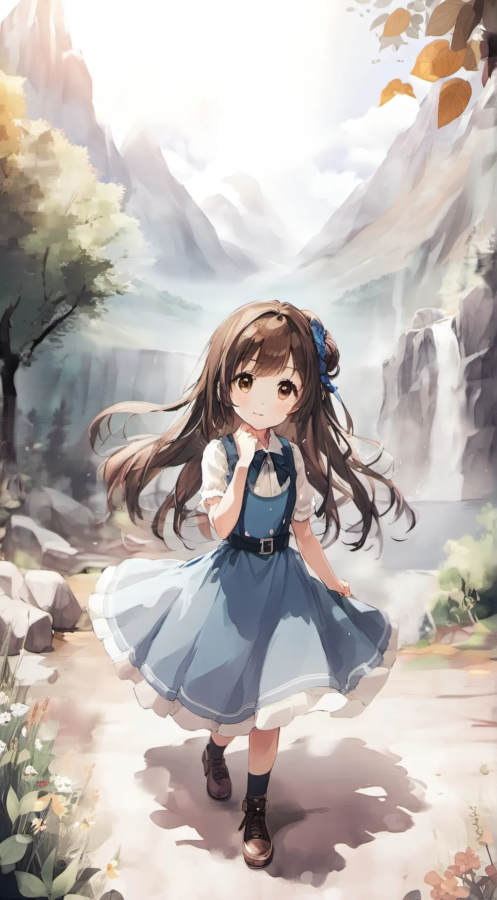 ai character: snow background