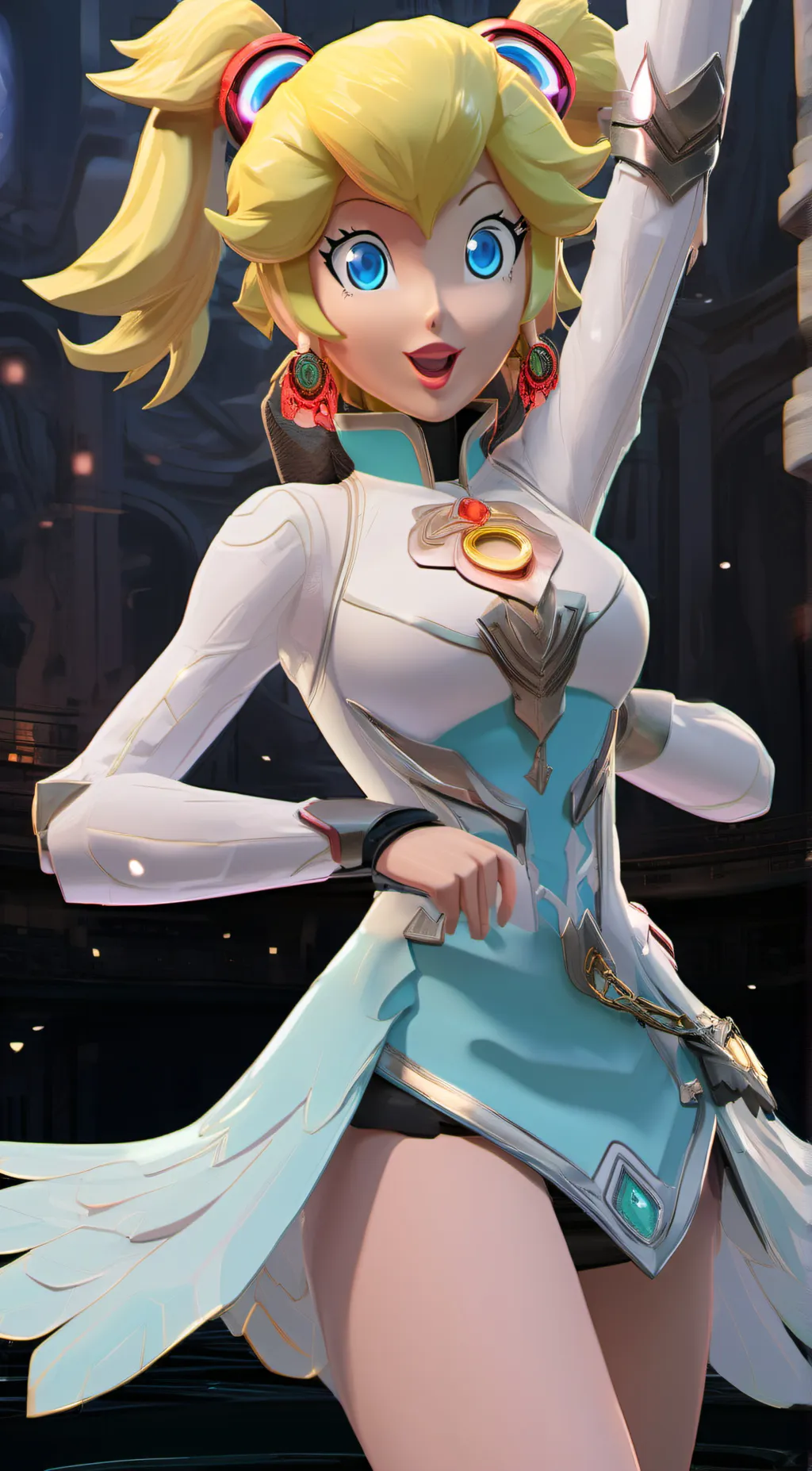 ai character: Princess peach  background