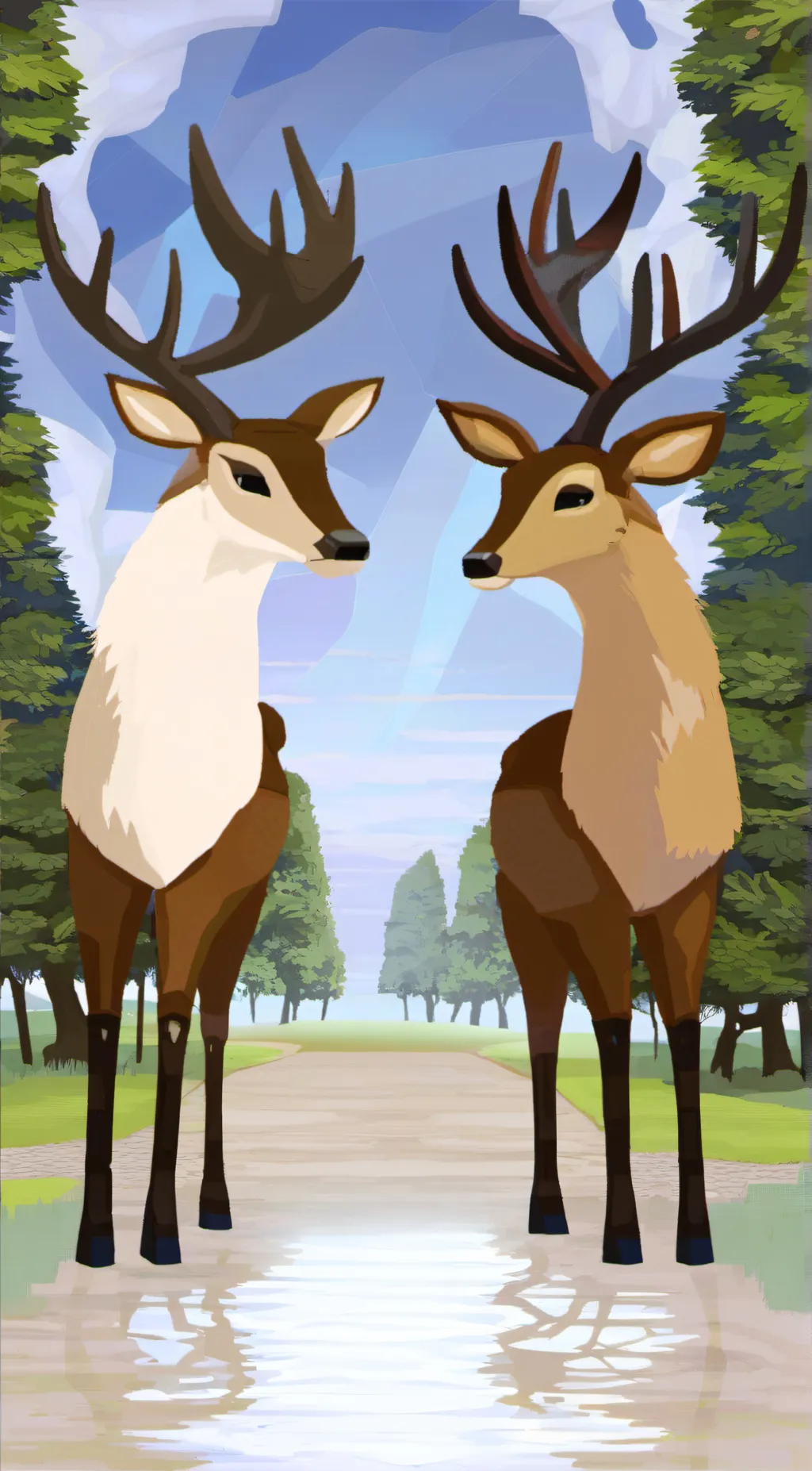 ai character: deer twins background