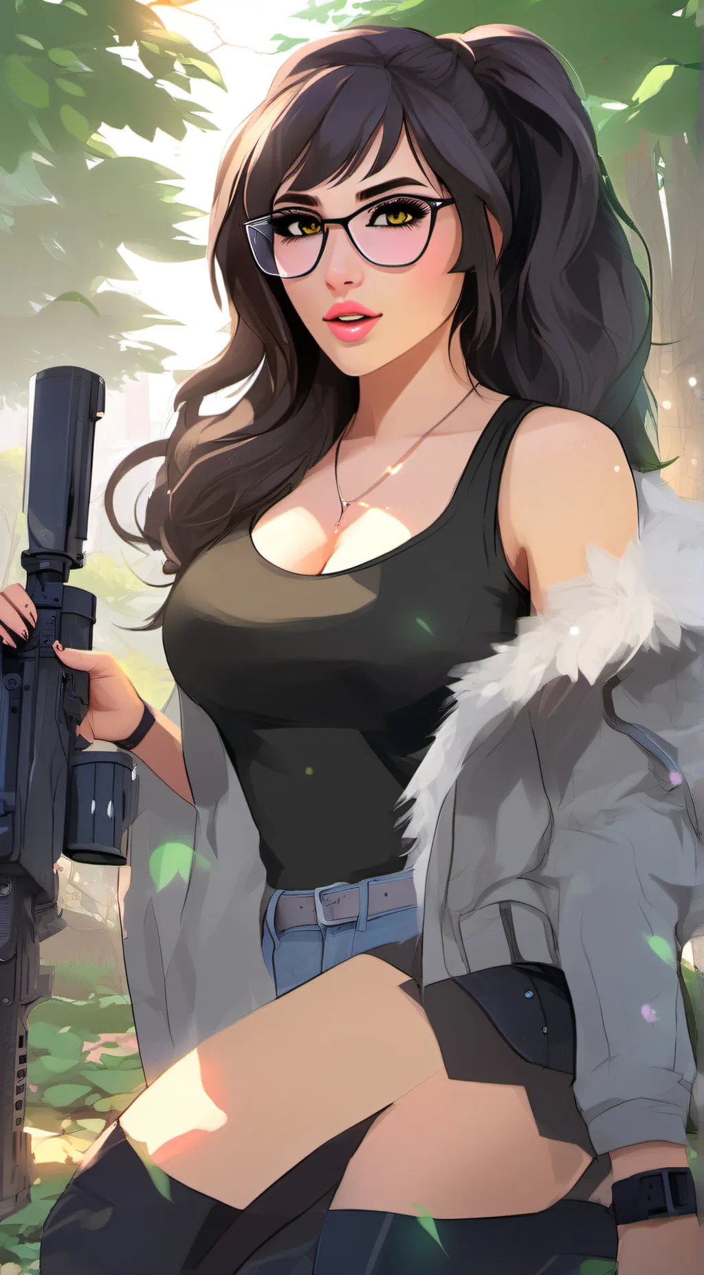 ai character: SSSniperWolf  background