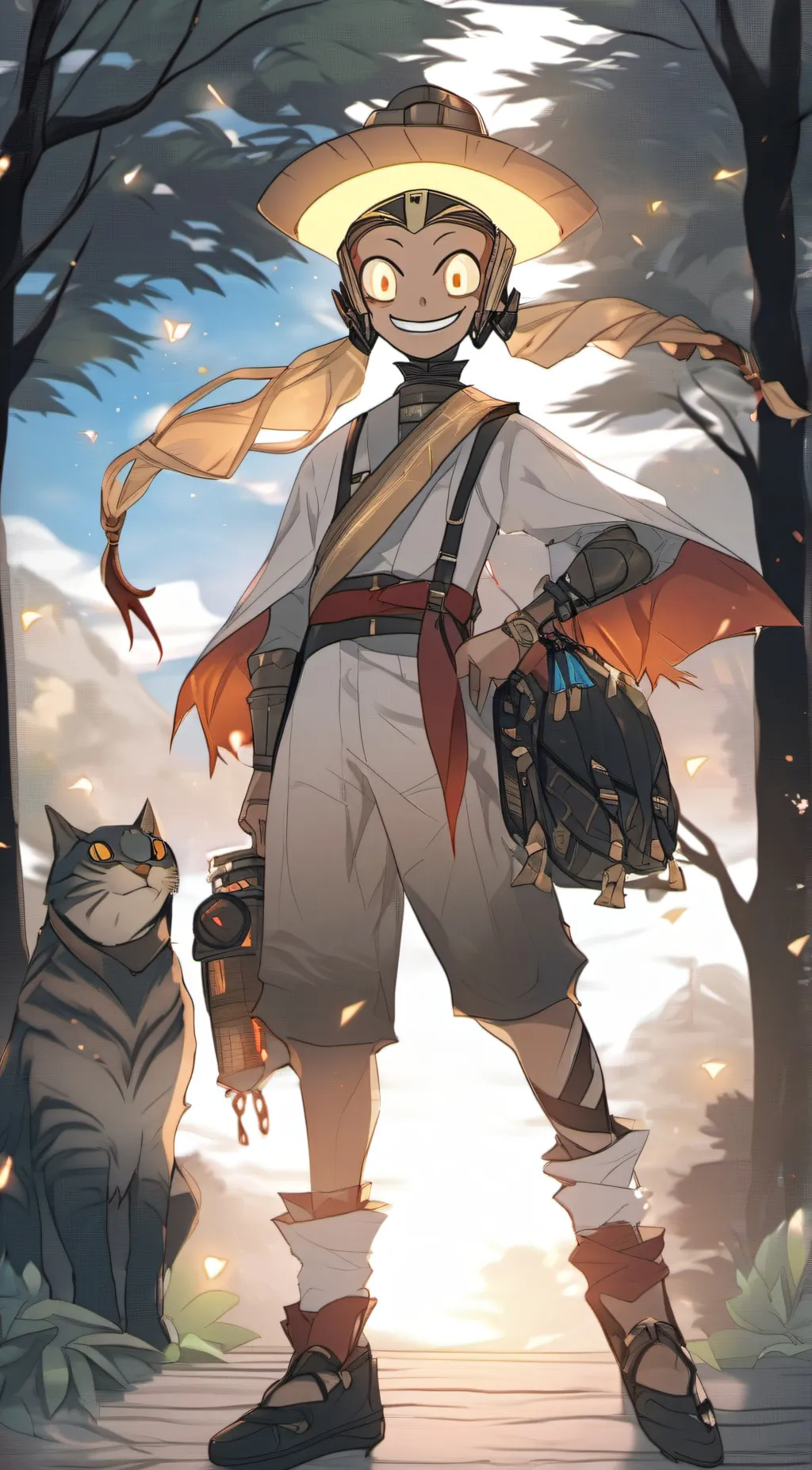 ai character: sun background