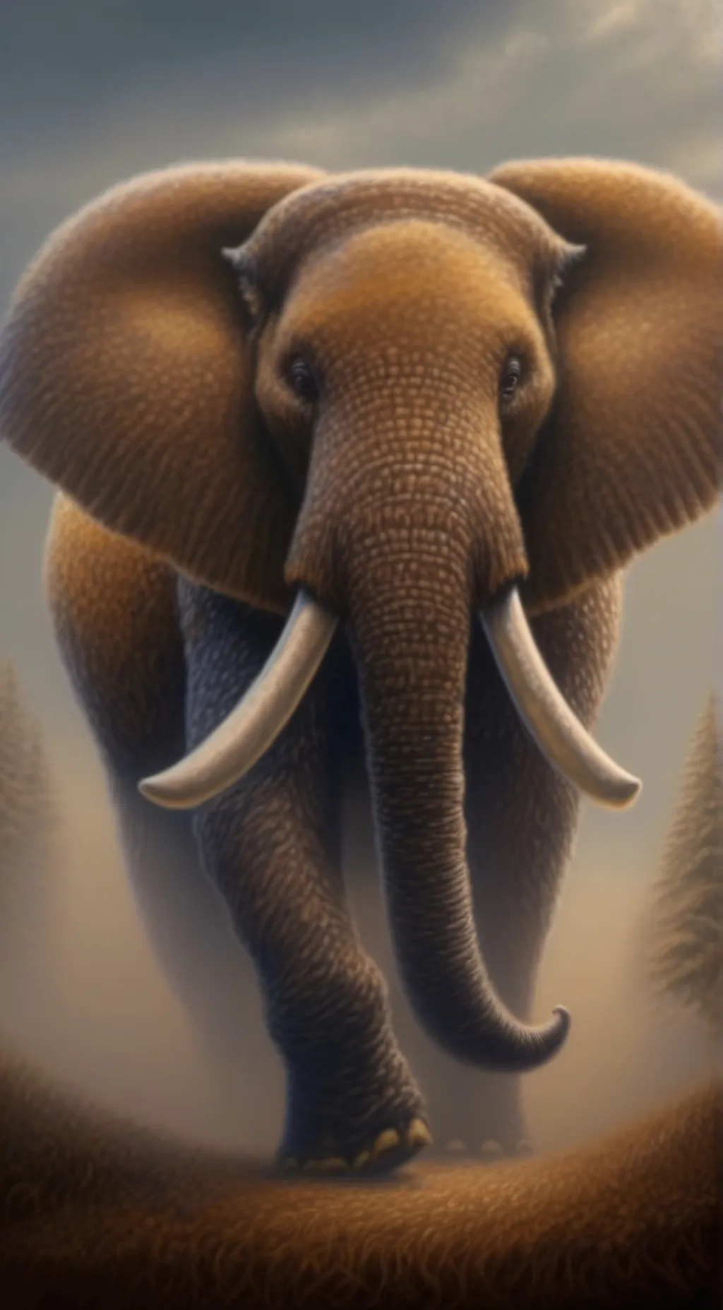 ai character: African elephant background