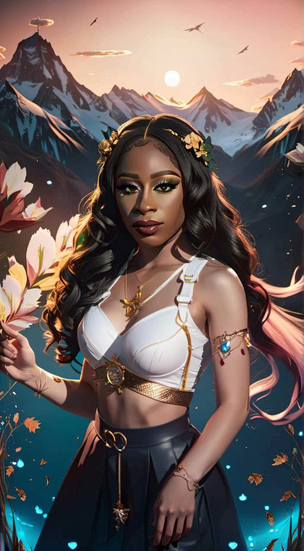 ai character: NAOMI WWE background