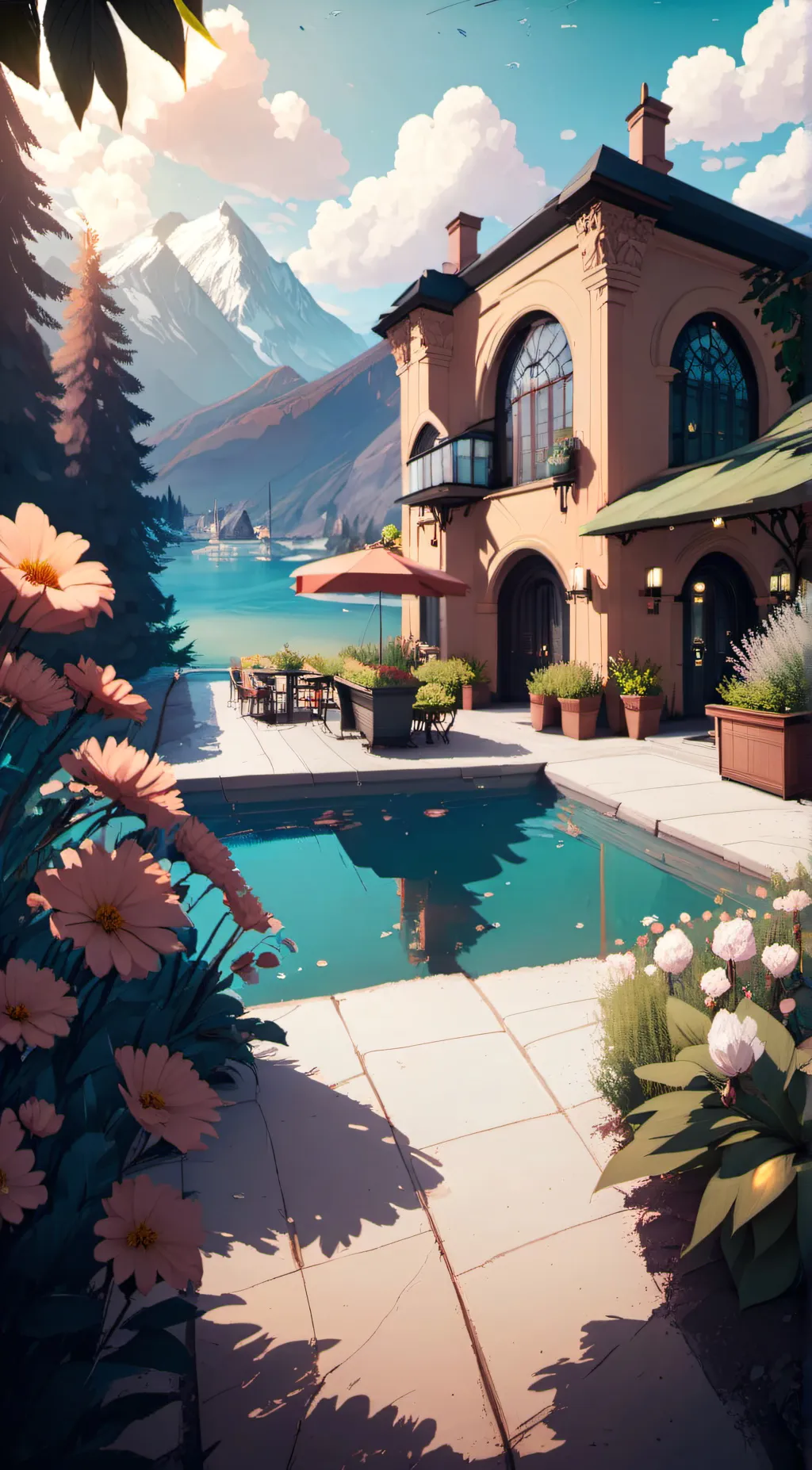 ai character: vacation background