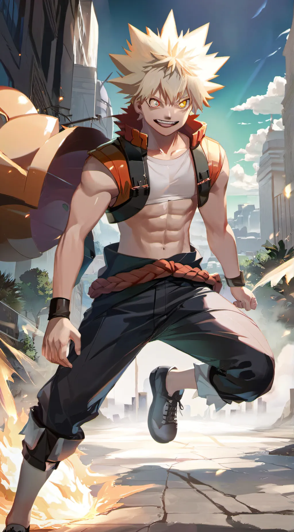 ai character: bakugou  background