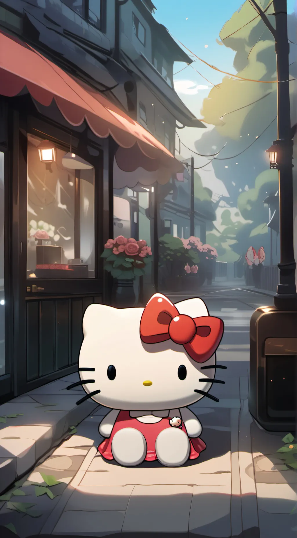 ai character: hello kitty background