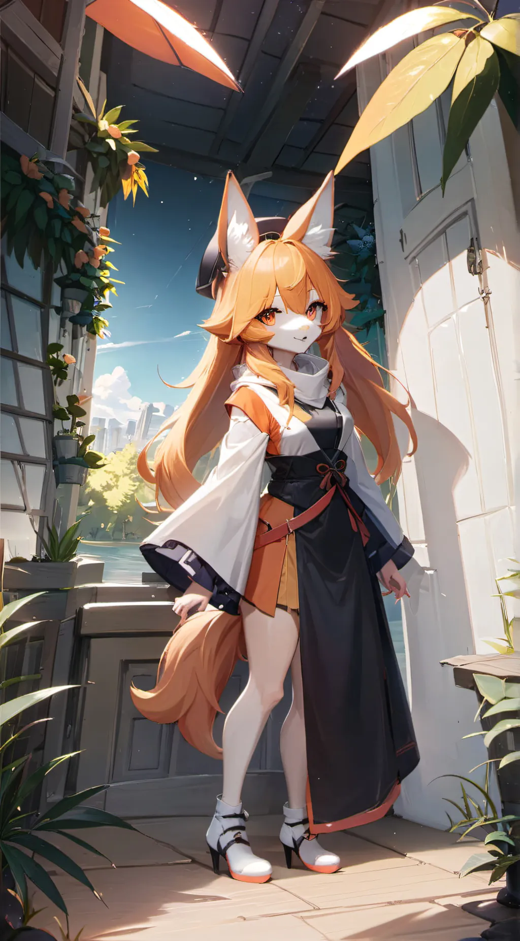 ai character: fire the furry background