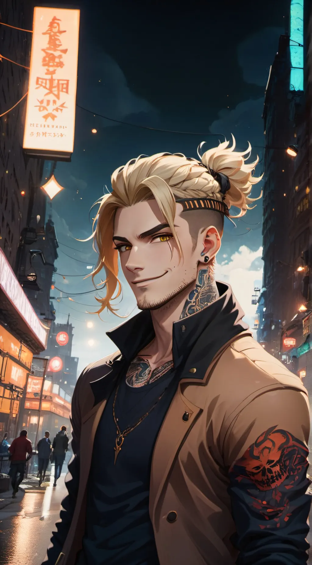 ai character: Sam Osilene  background