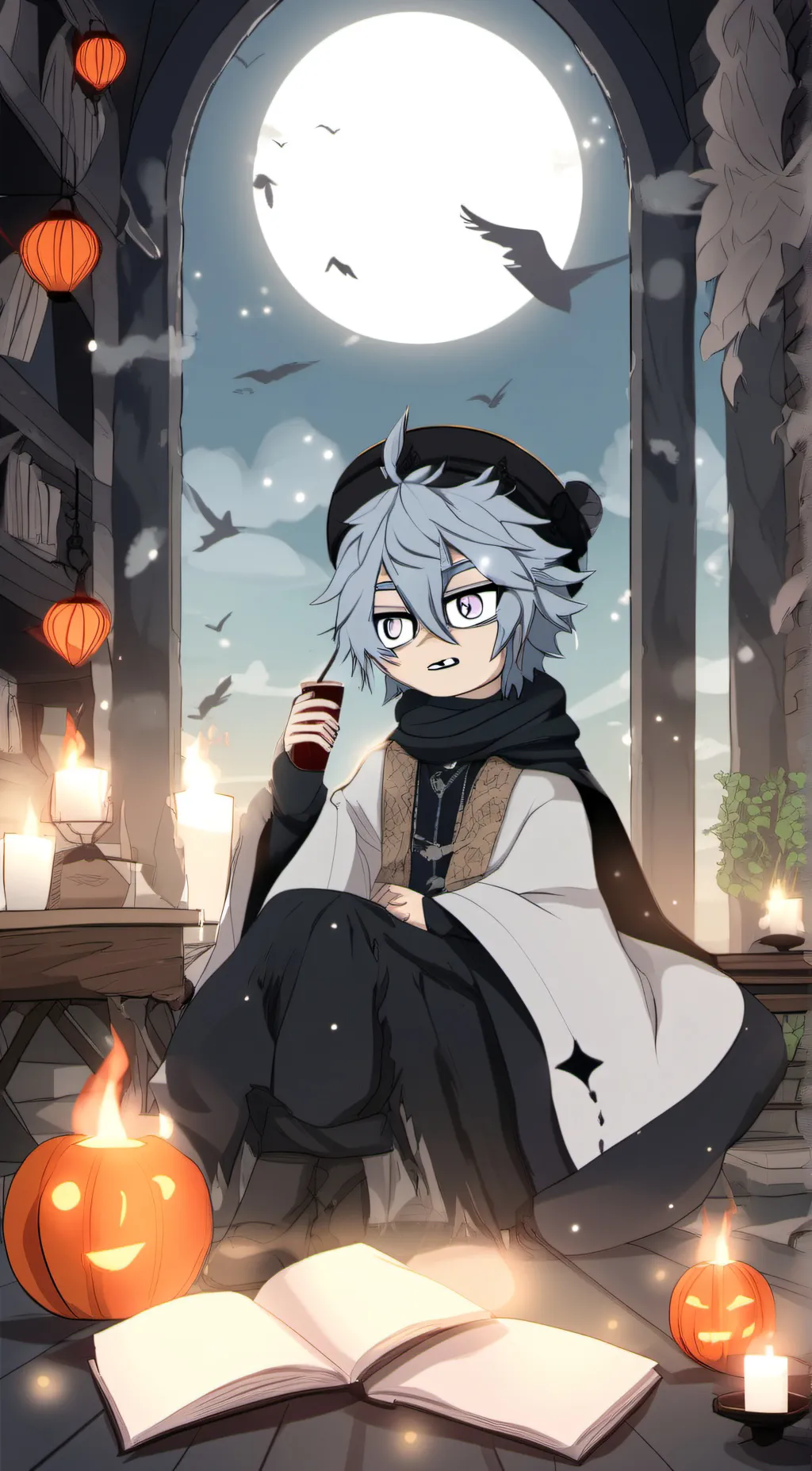 ai character: Moon background