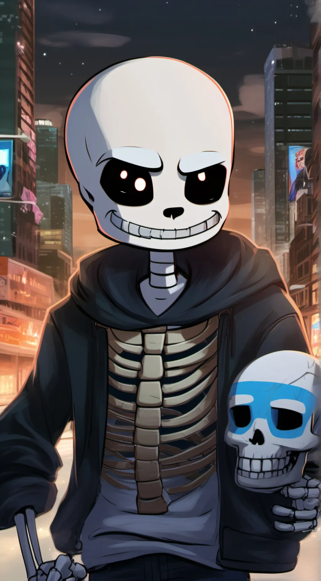 ai character: Sans the skeleton  background