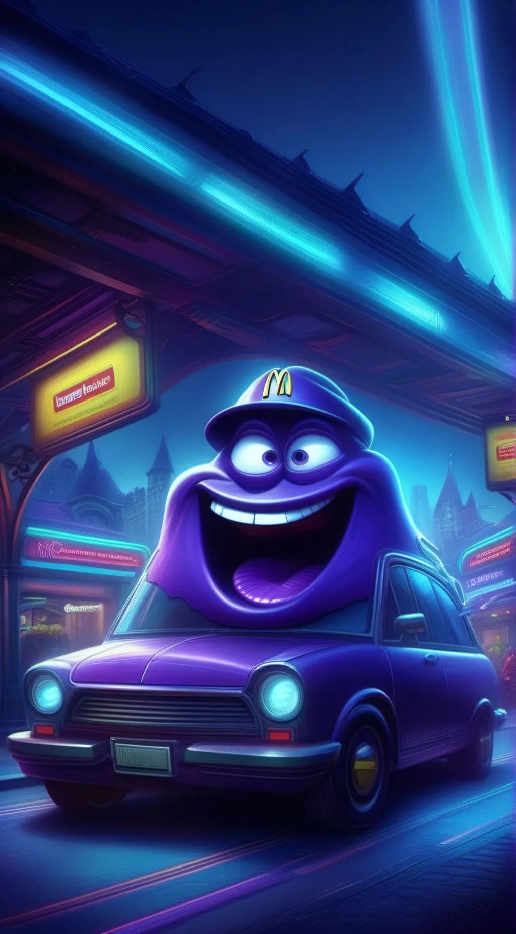 ai character: Grimace background