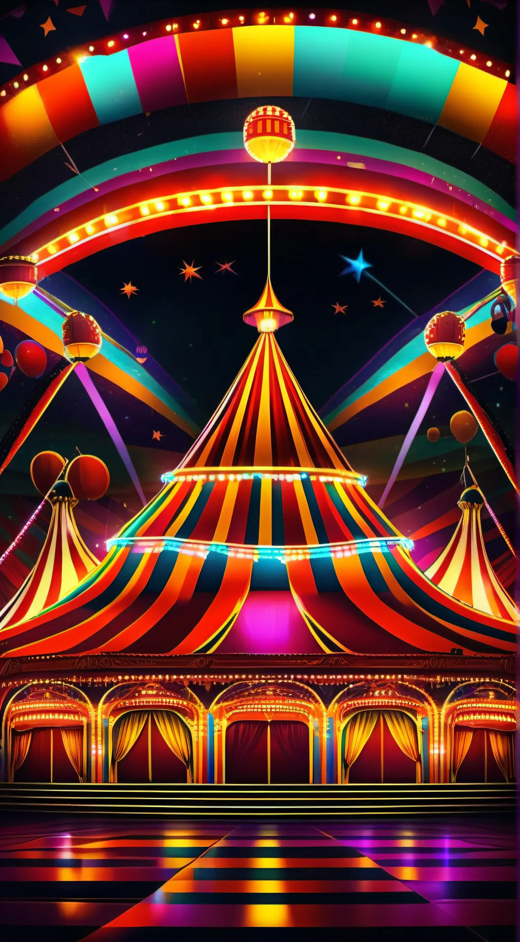 ai character: digital circus background