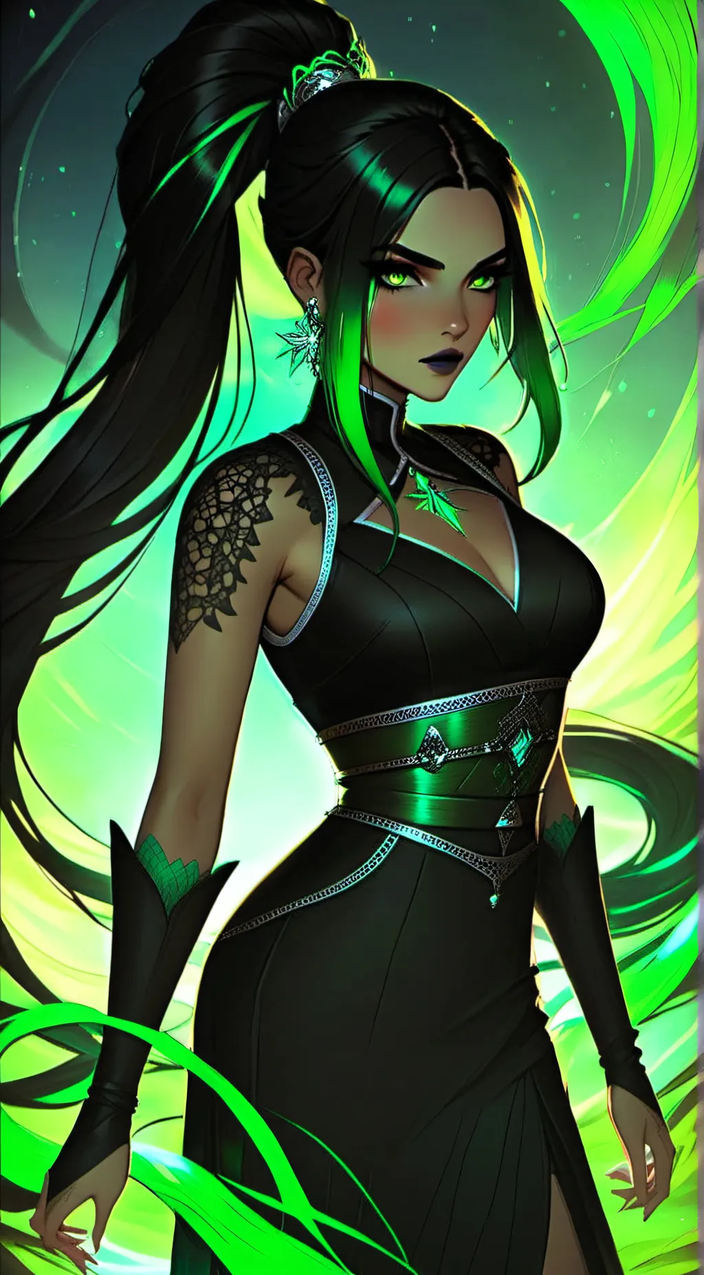 ai character: Amber background