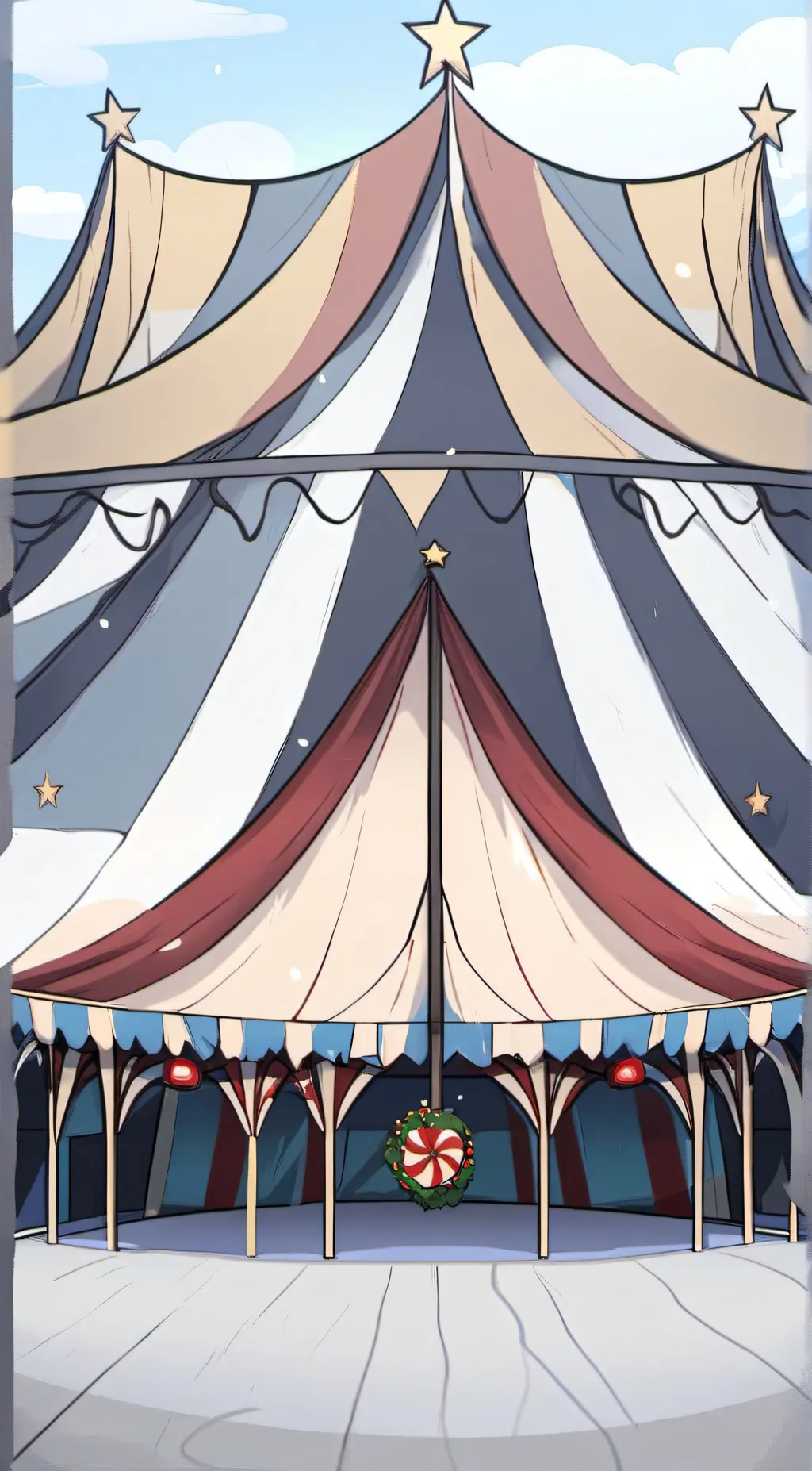 ai character: tadc but Christmas background