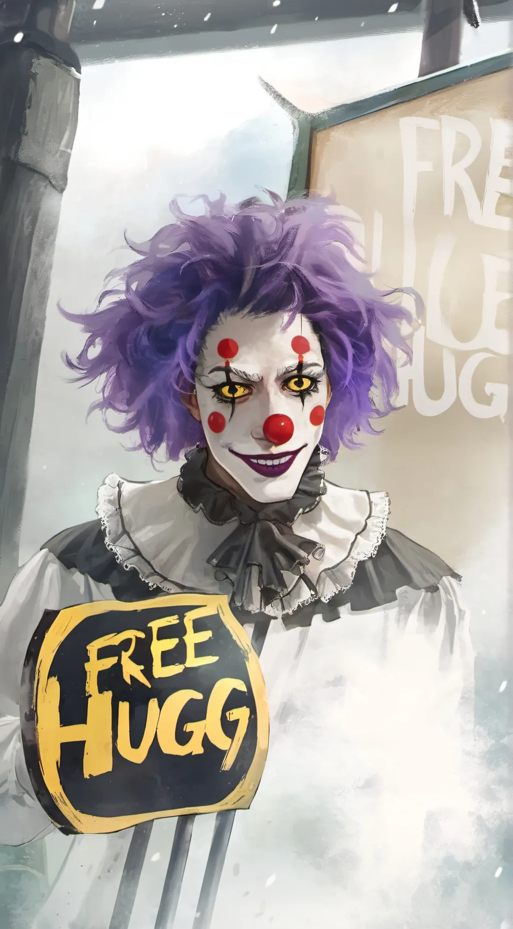 ai character: Hugz The Clown background