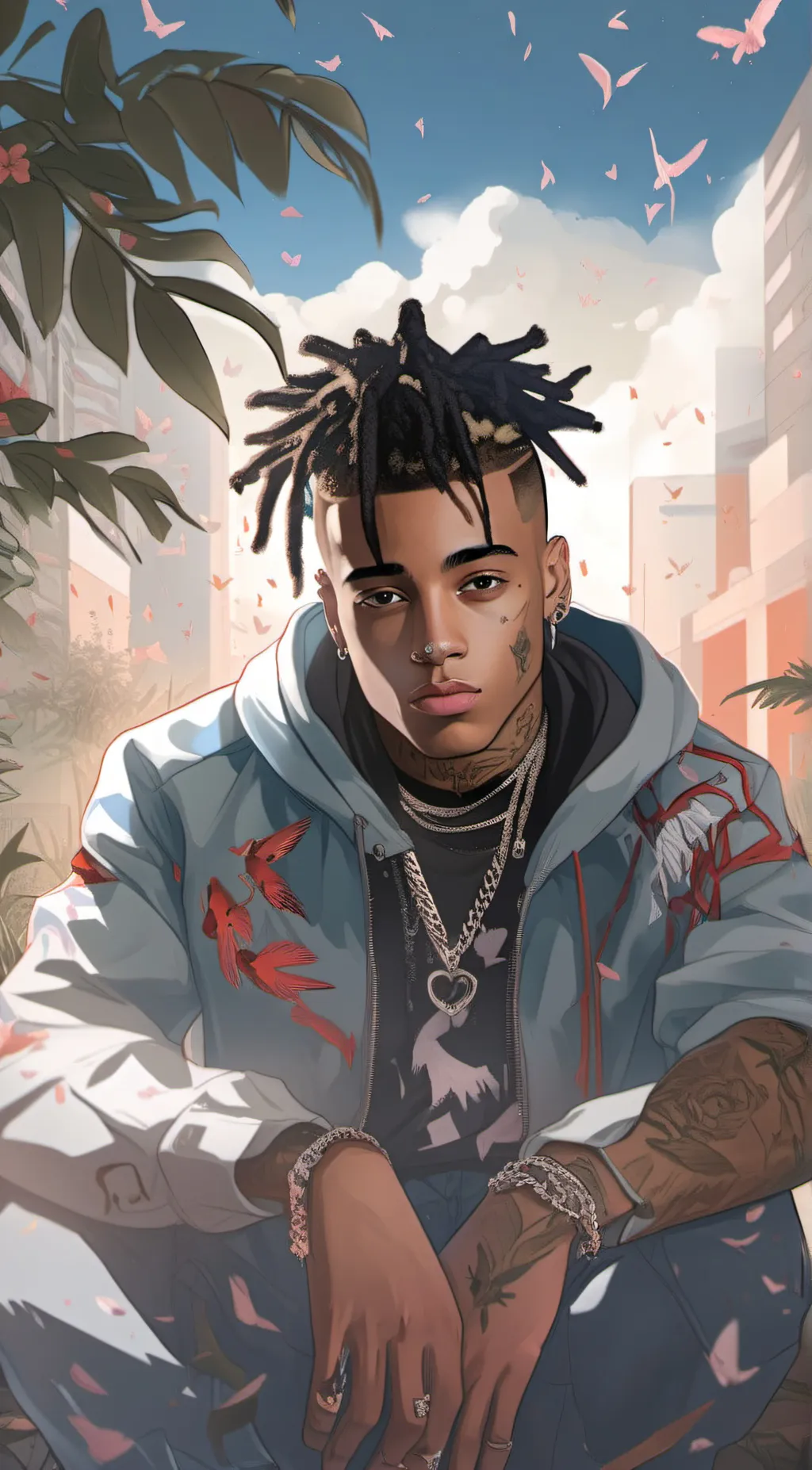 ai character: Xxxtentacion background