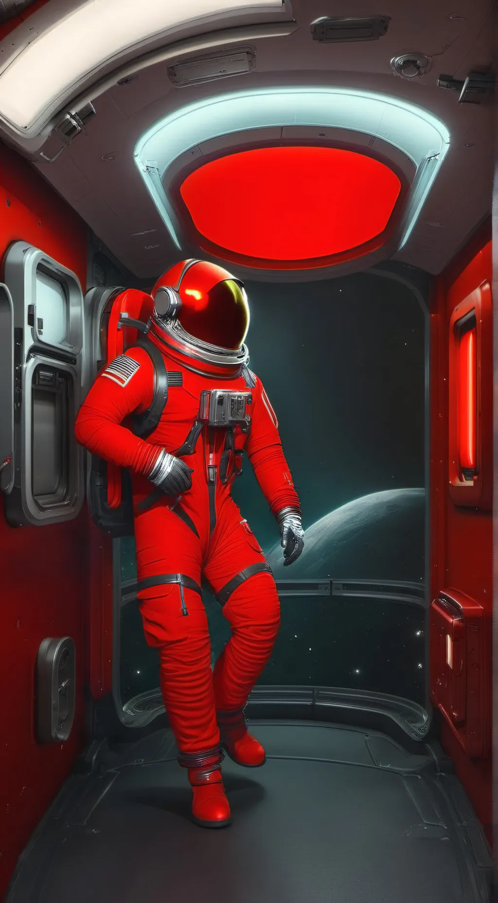 ai character: Imposter red background