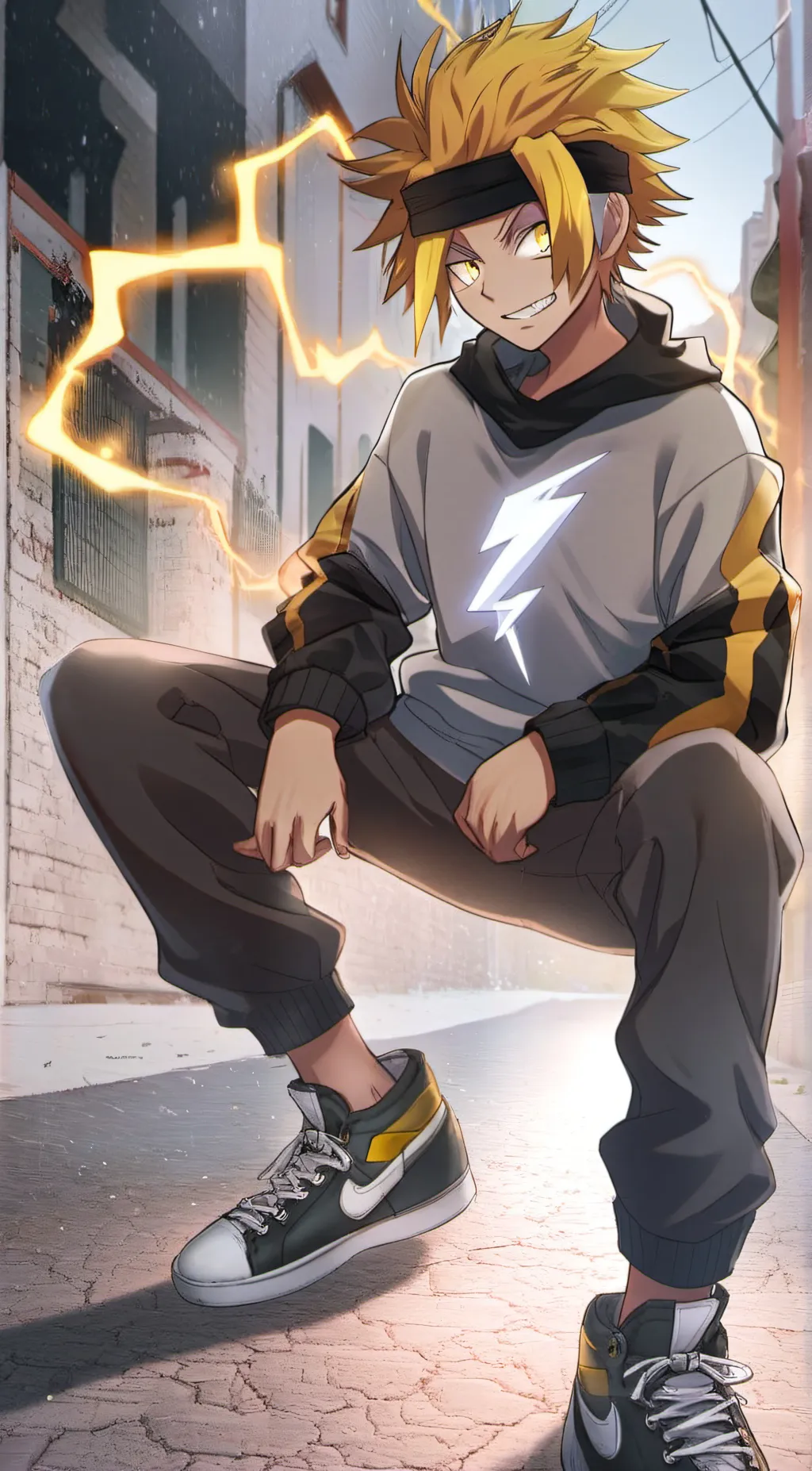 ai character: Denki Kaminari background