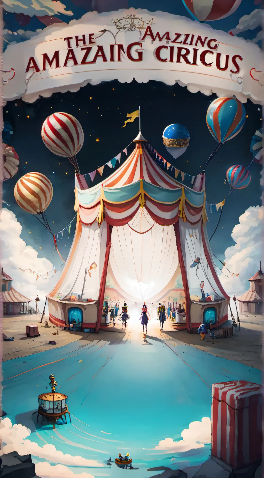 ai character: digital circus background